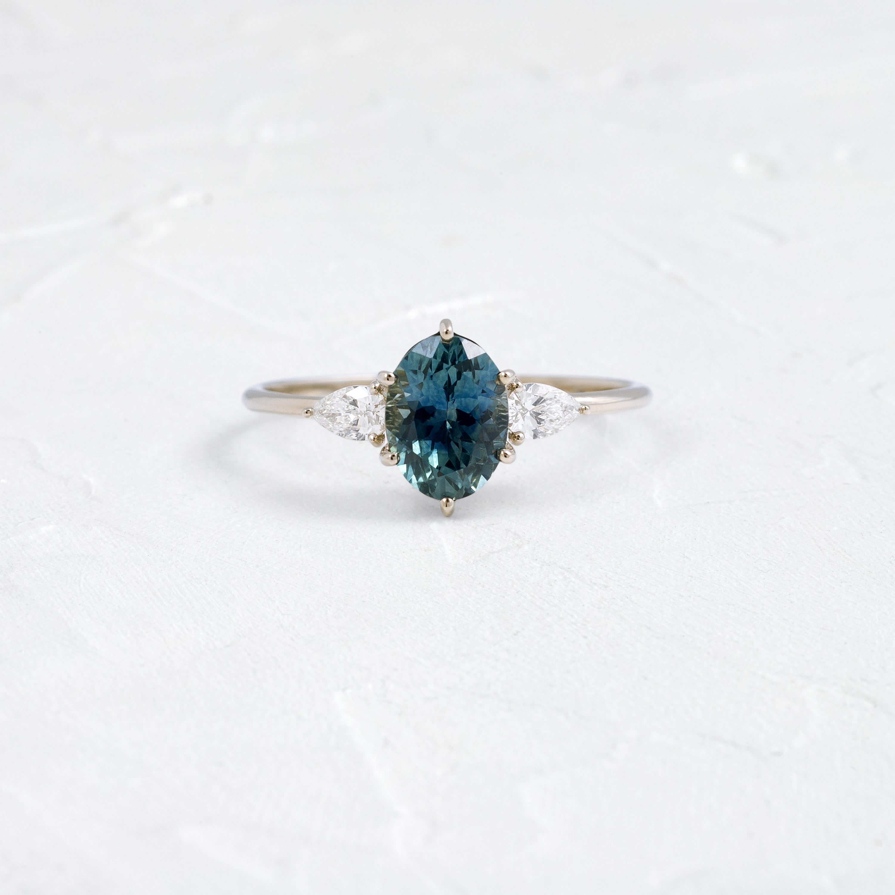 First Light Ring, Greenish Blue Montana Sapphire Melanie