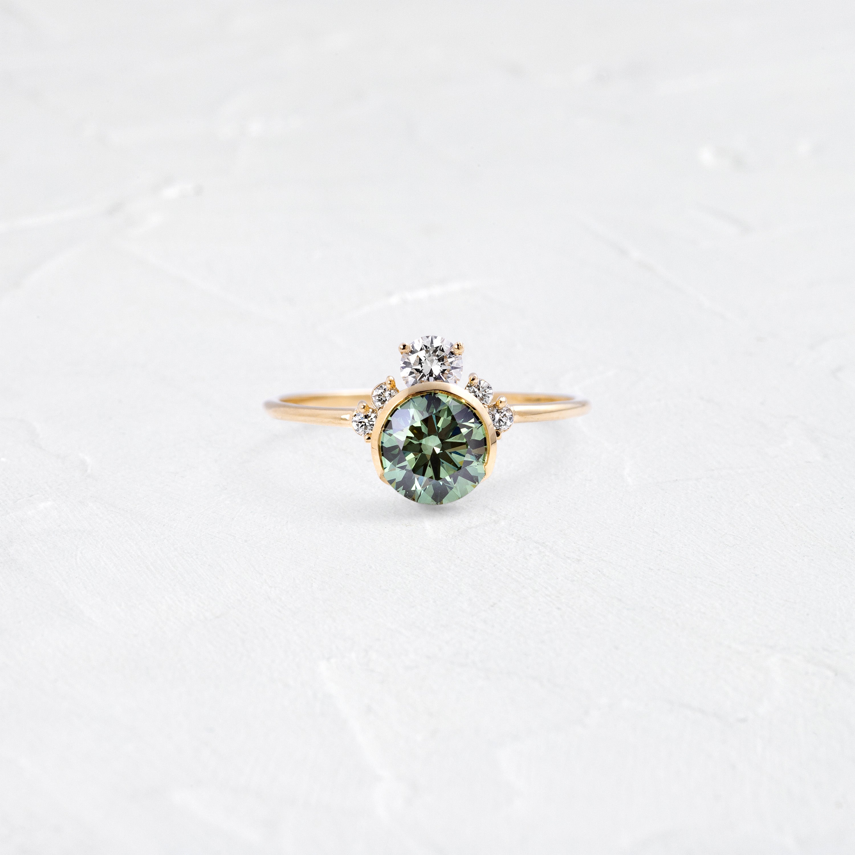 Daybreak Ring, 1.03ct. Lab-Grown Green Diamond | Engagement Ring