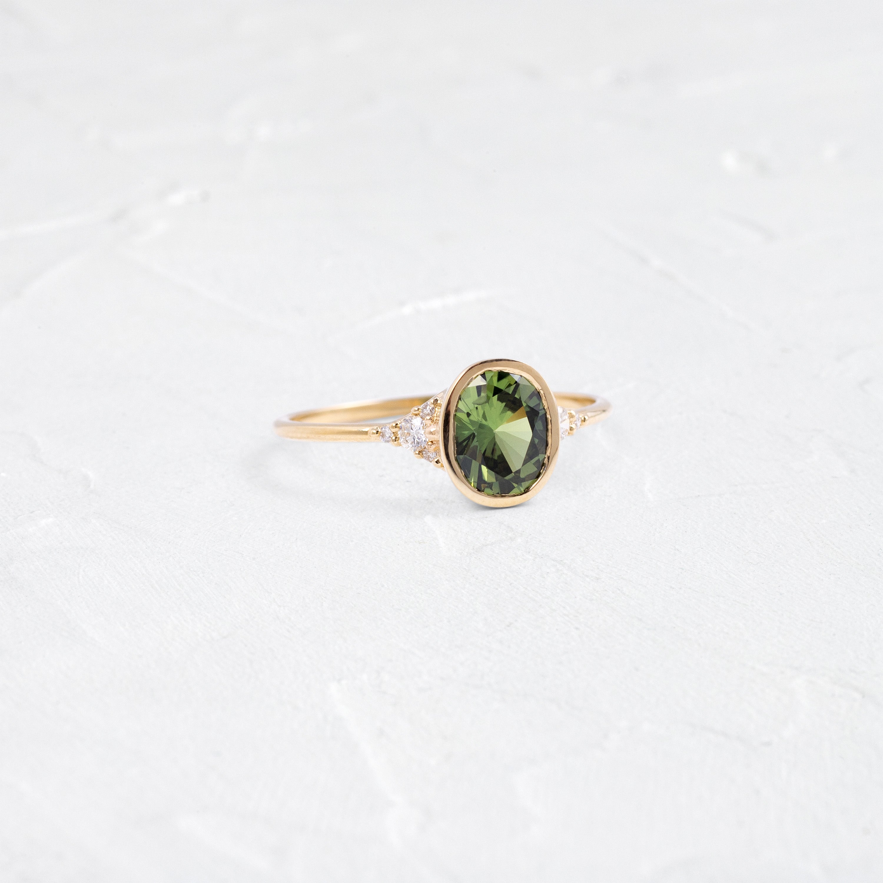 Evenfall Ring, 1.46ct. Yellowish Green Sapphire | Melanie Casey