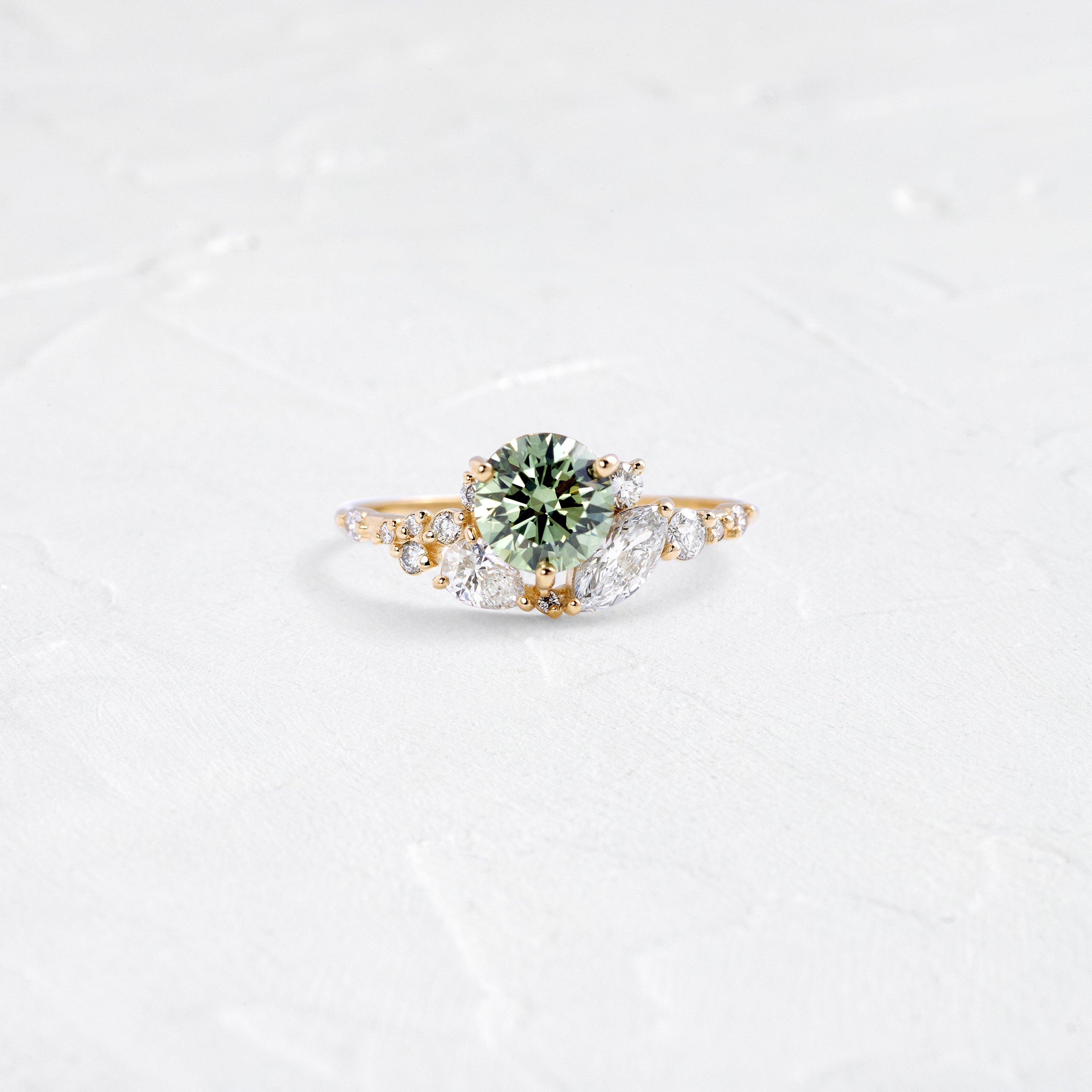 Precipice Ring, 0.83 Lab-Grown Green Diamond | Melanie Casey Fine