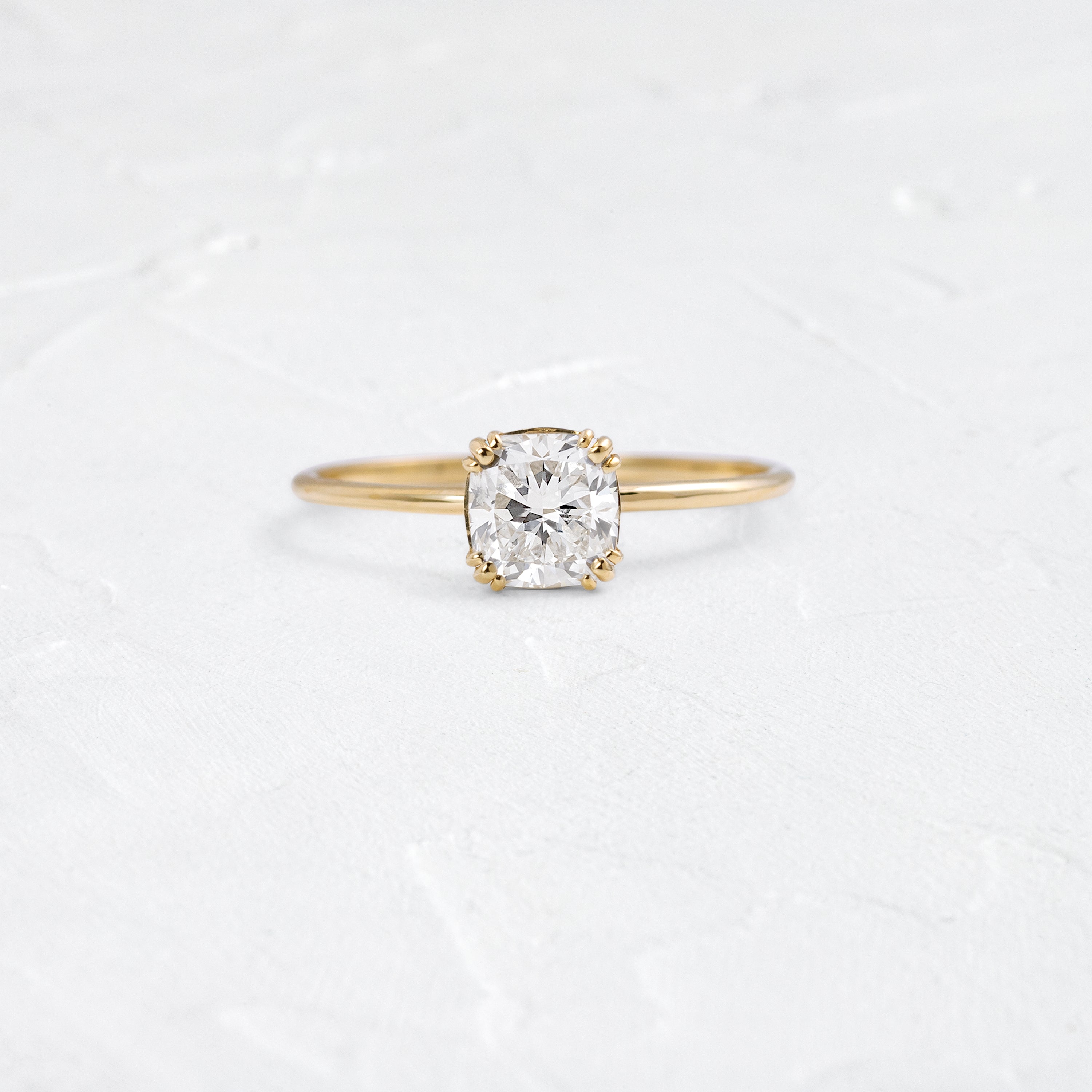 Threaded Ring, Natural Cushion Cut Melanie Casey Fine Jewelry