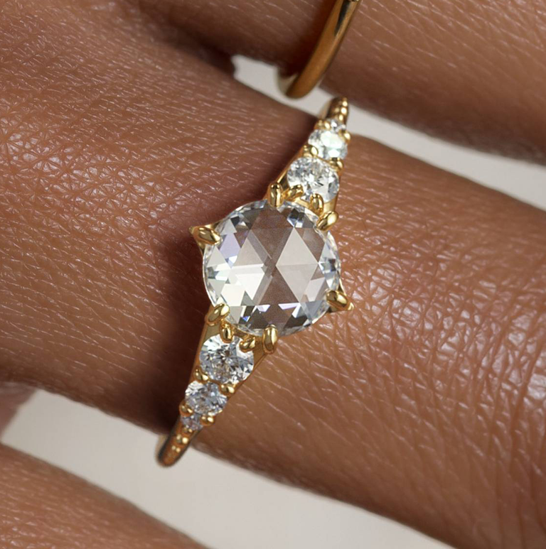 Photo showcases a model wearing the Shoreline Ring.