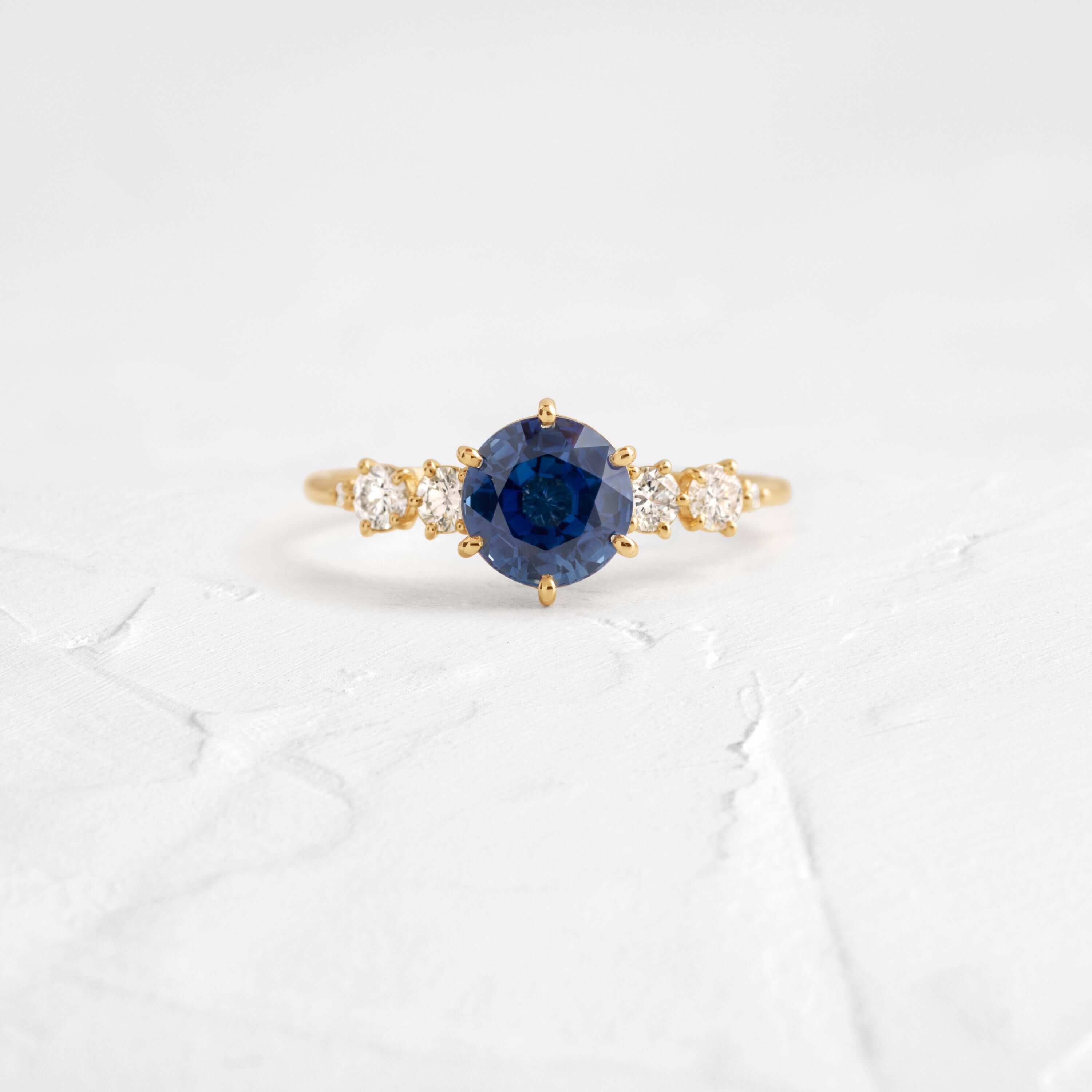 Coda Ring, Round Cut Blue Sapphire | Engagement Ring from Melanie