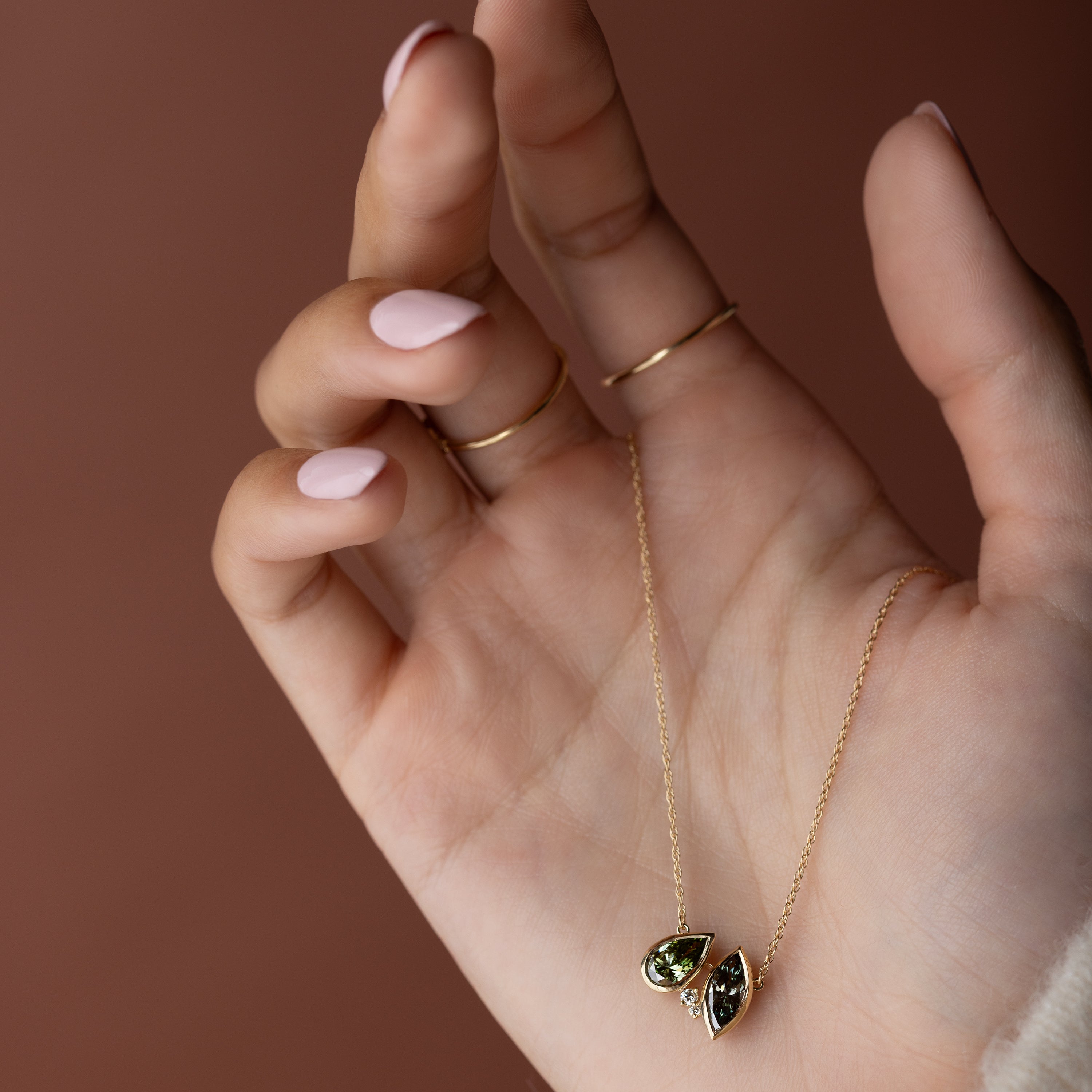 Tandem Necklace, 2.09ctw. Lab-Grown Green Diamonds, Edition 2