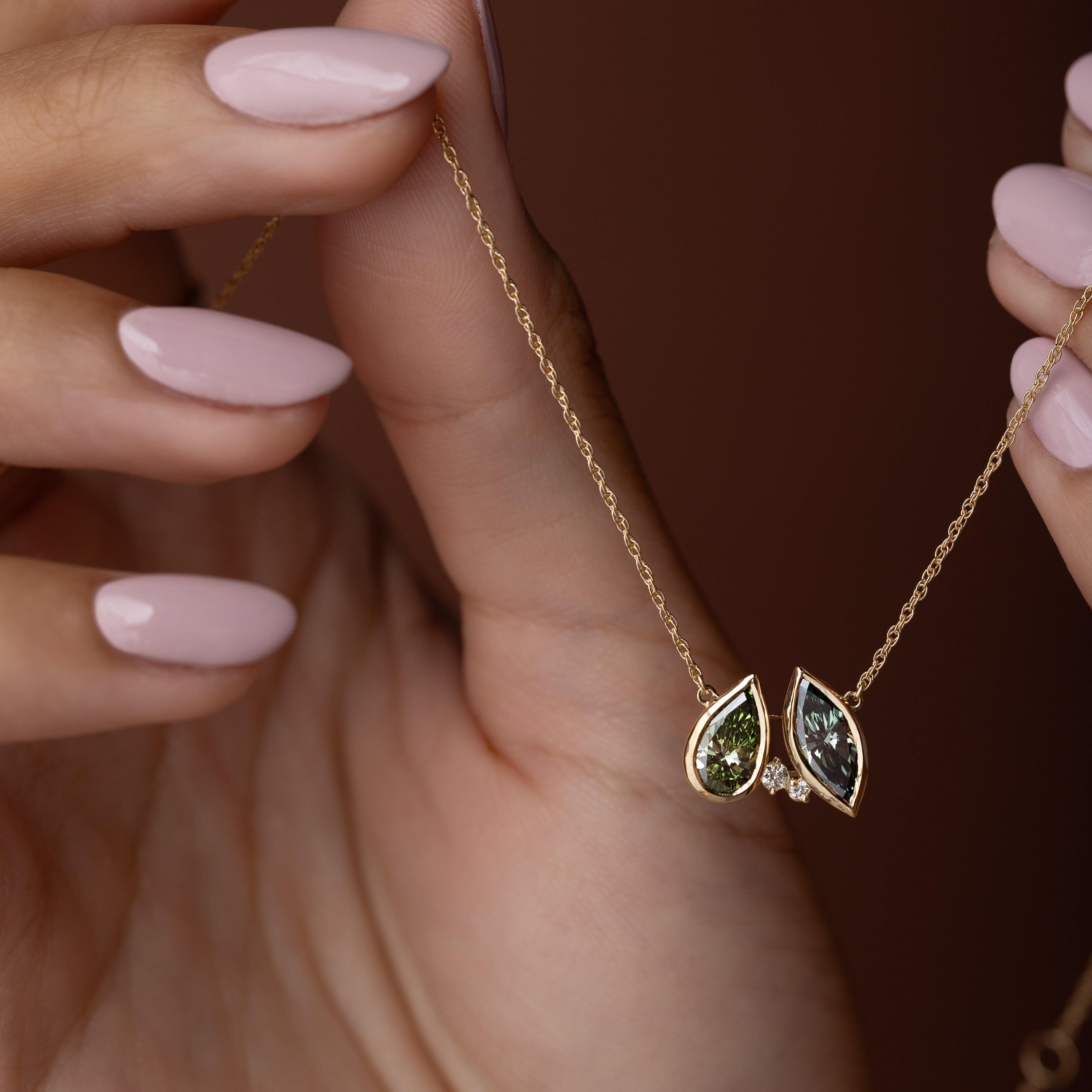 Tandem Necklace, 2.09ctw. Lab-Grown Green Diamonds, Edition 2