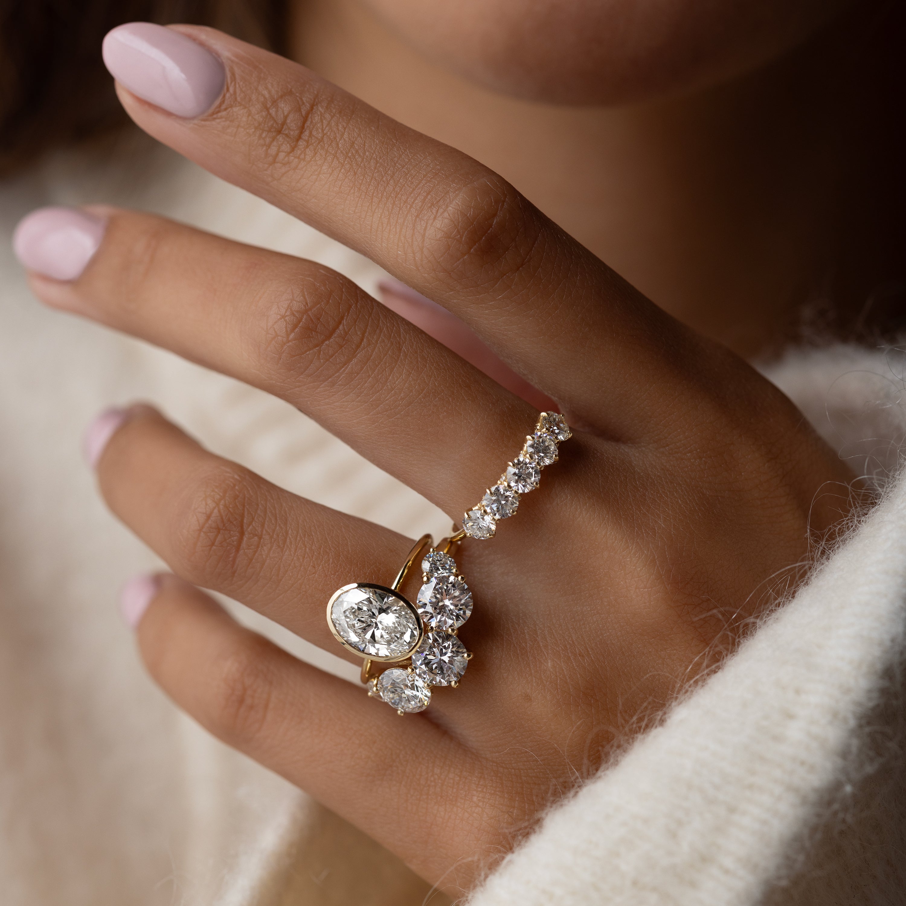 Formation Ring, 2.83 Lab-Grown North-South Oval Cut | Melanie Casey
