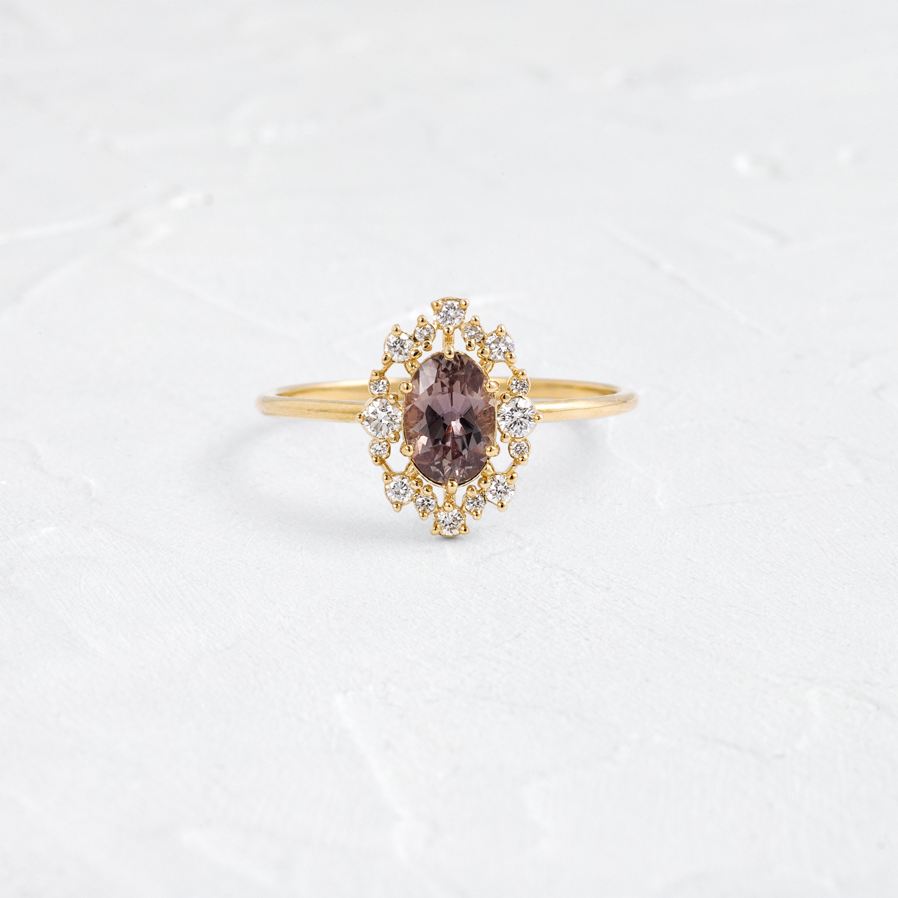 Sconce Ring, 0.73ct. Deep Mahogany Tanzania Sapphire | Melanie