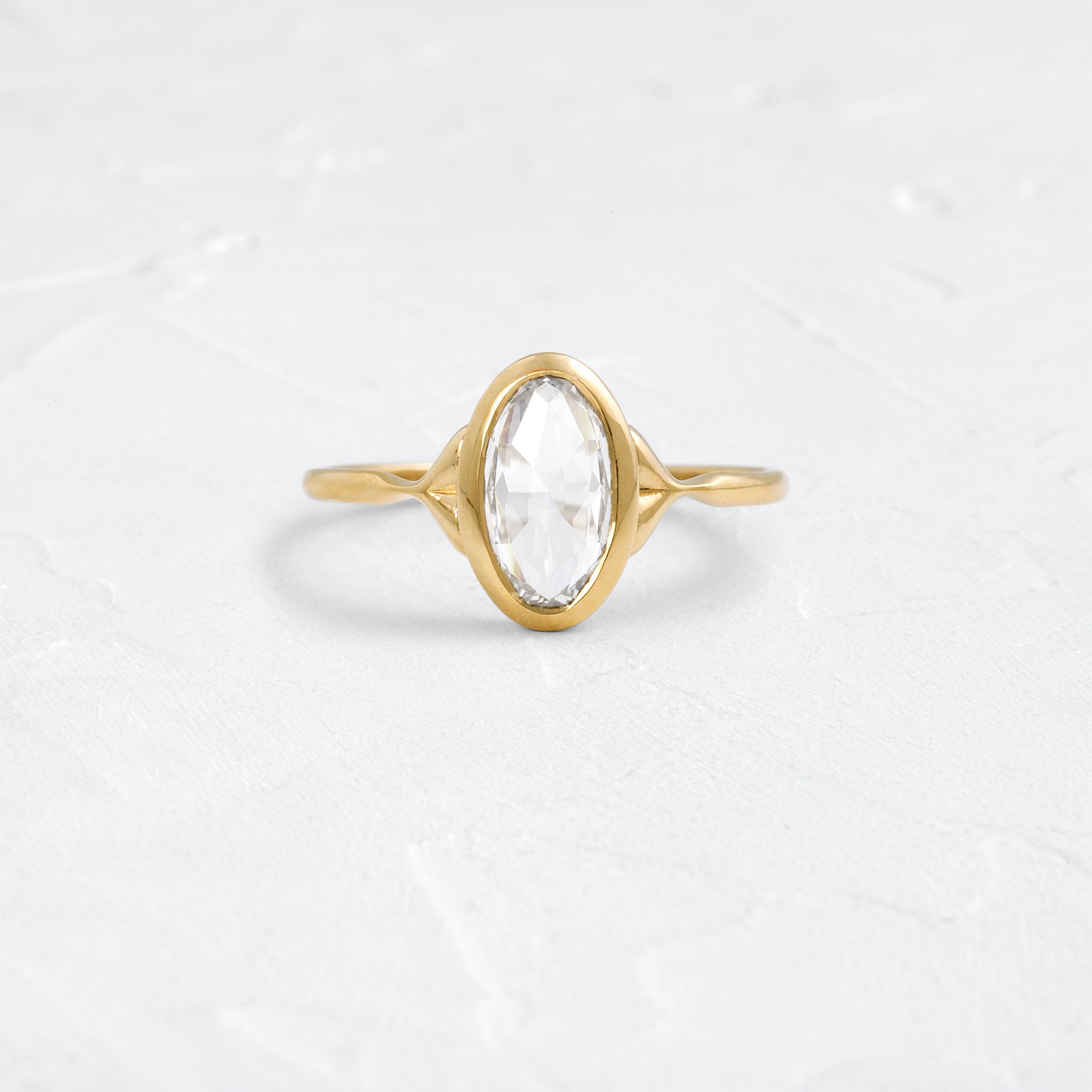 Bezel Corset Ring, 1.21ct. Lab-Grown Oval Rose Cut | Melanie Casey