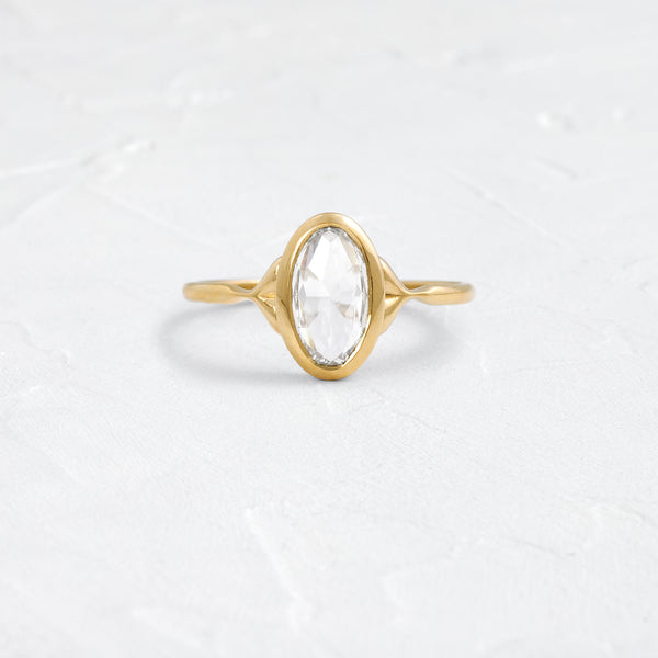 Bezel Corset Ring, 1.21ct. Lab-Grown Oval Rose Cut | Melanie Casey