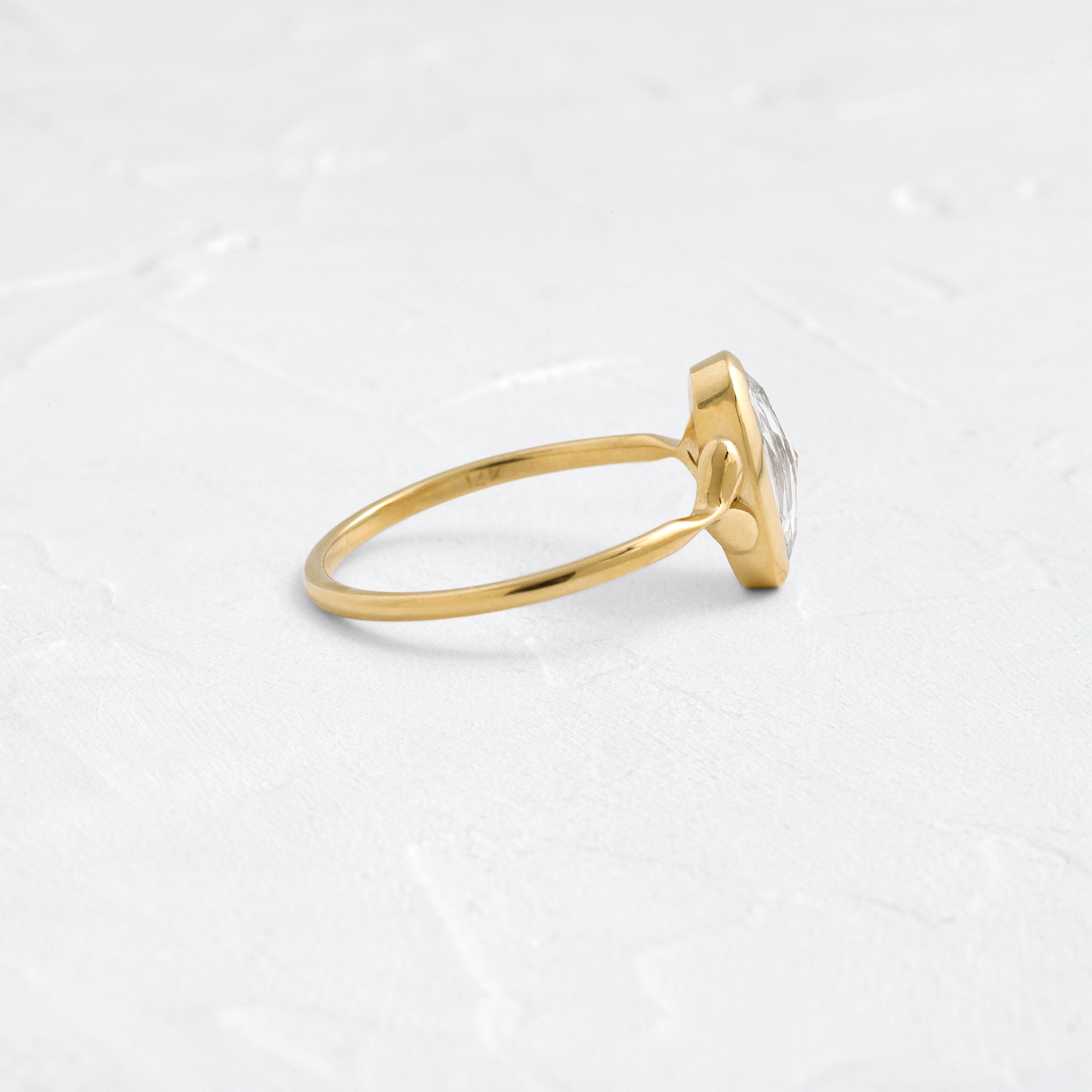 Bezel Corset Ring, Rose Cut | Handcrafted Engagement Ring