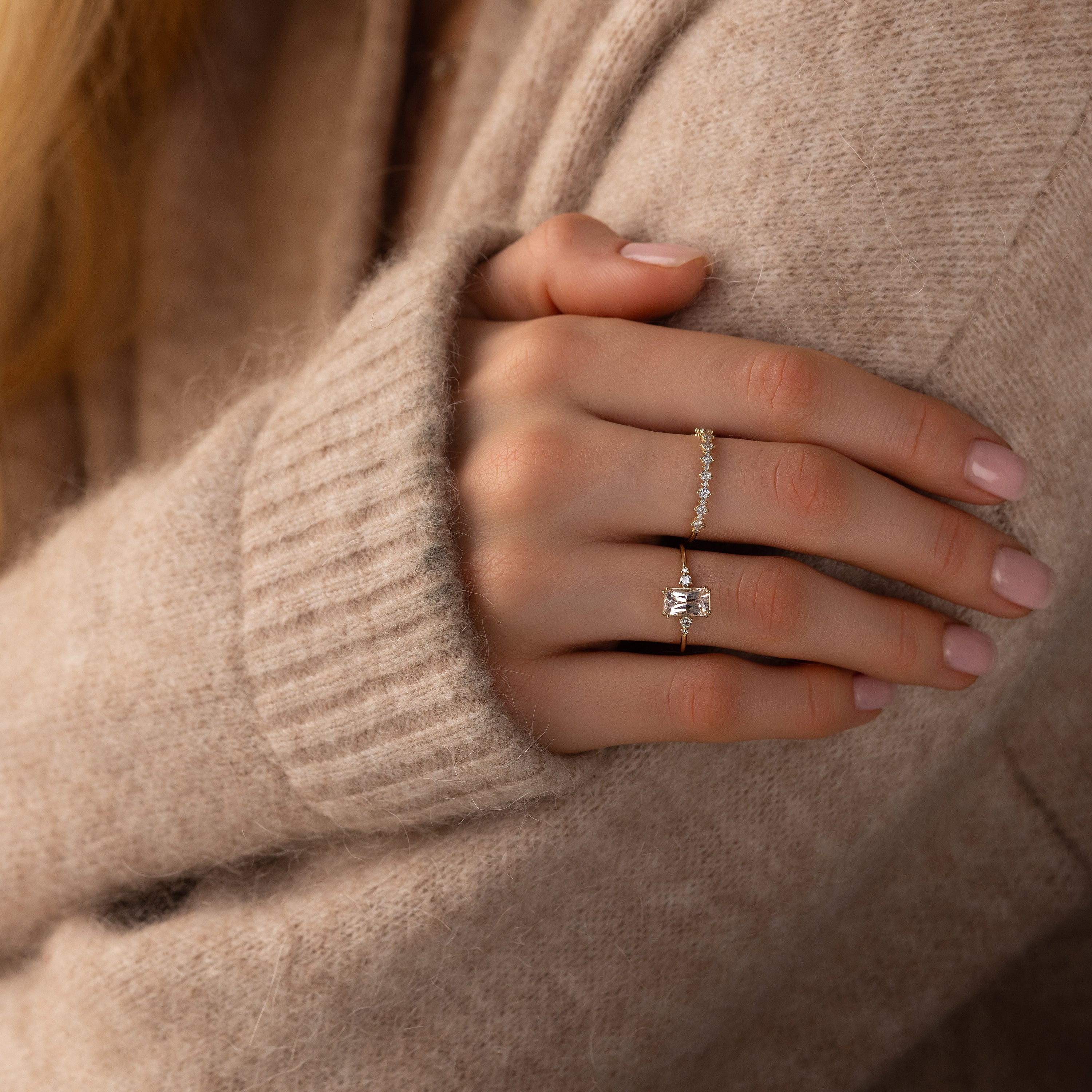 Pictorial Ring, 1.56ct. Pale Peach Sri Lanka Sapphire | Melanie