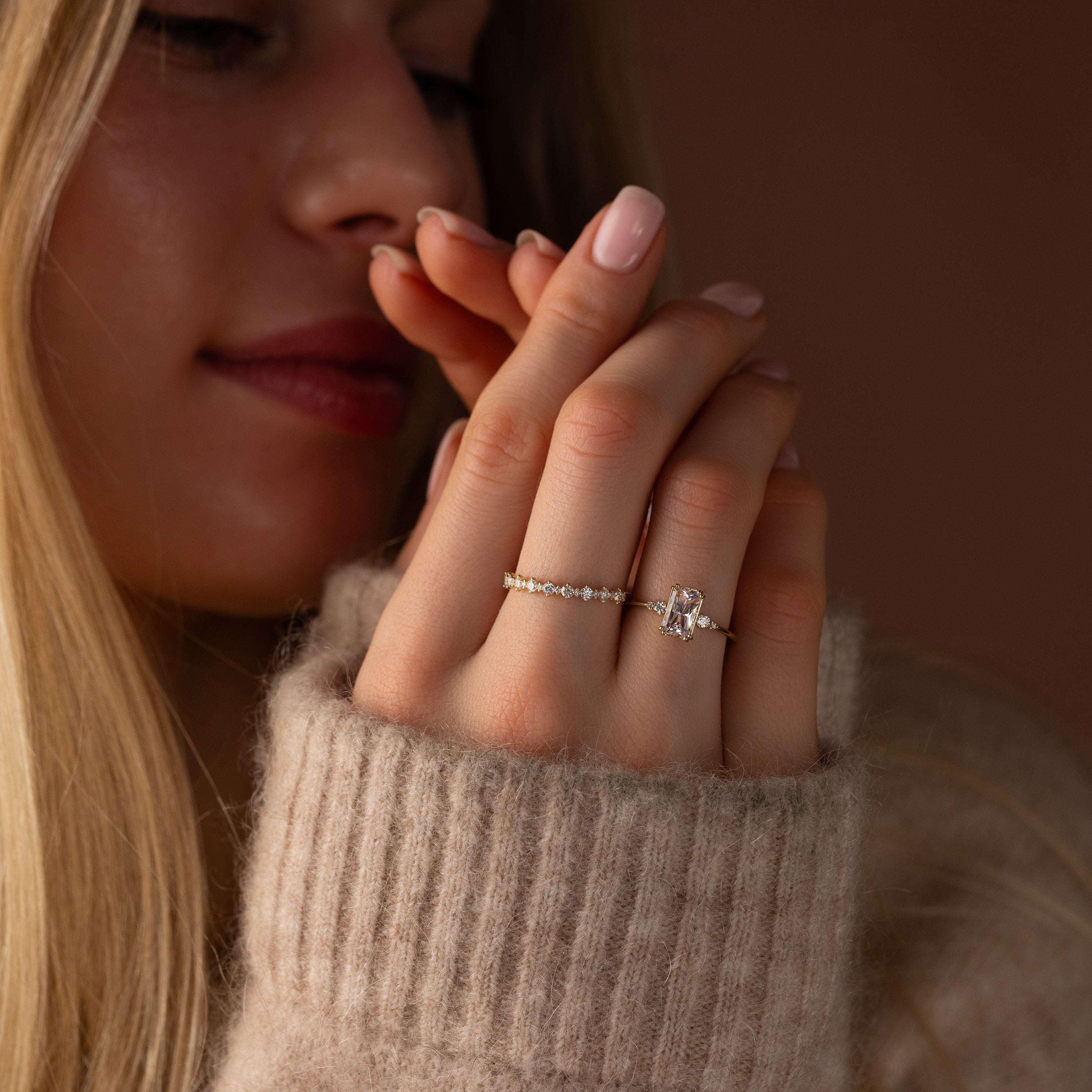 Pictorial Ring, 1.56ct. Pale Peach Sri Lanka Sapphire | Melanie