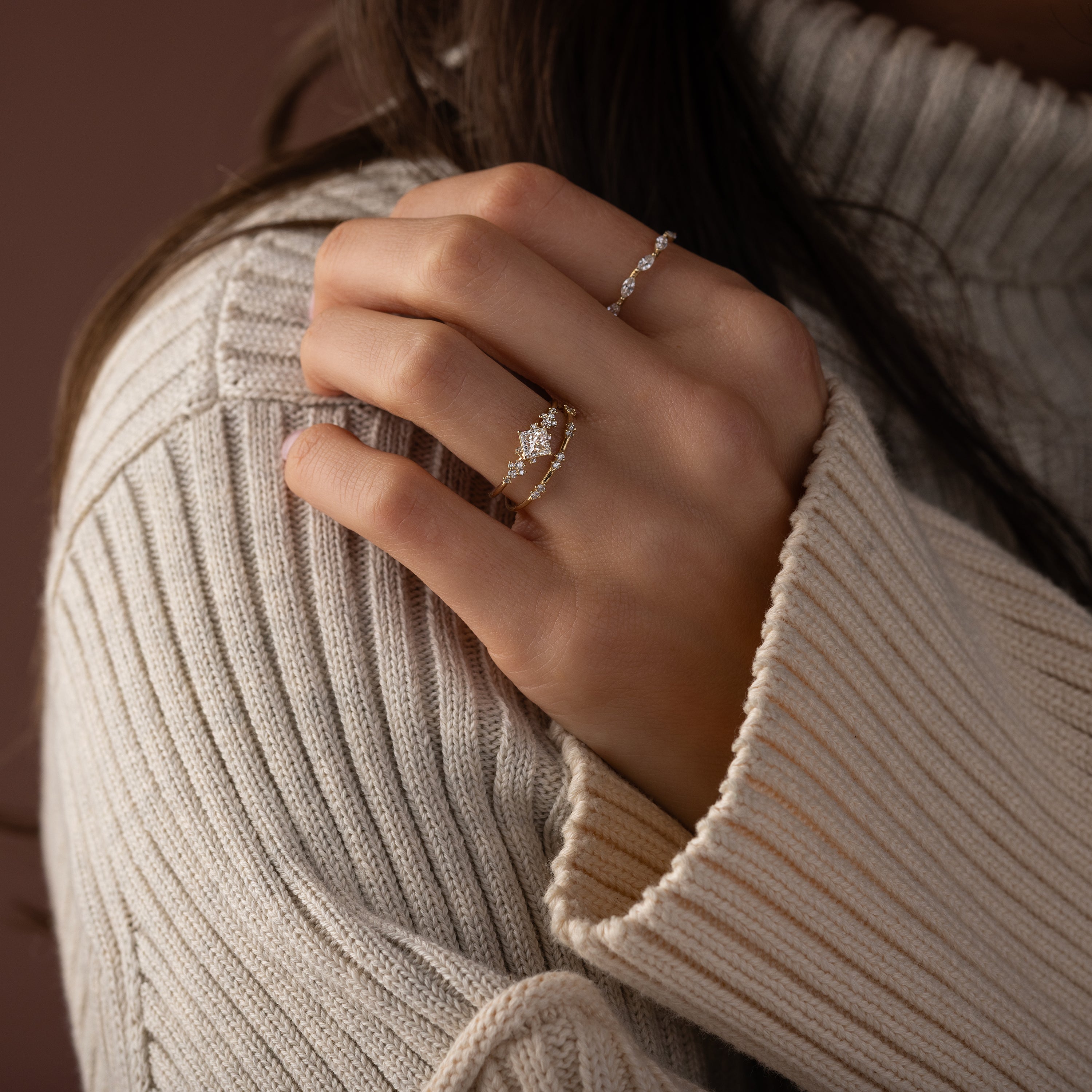 Damask Ring, 0.5ct. Natural Princess Cut | Melanie Casey Fine Jewelry