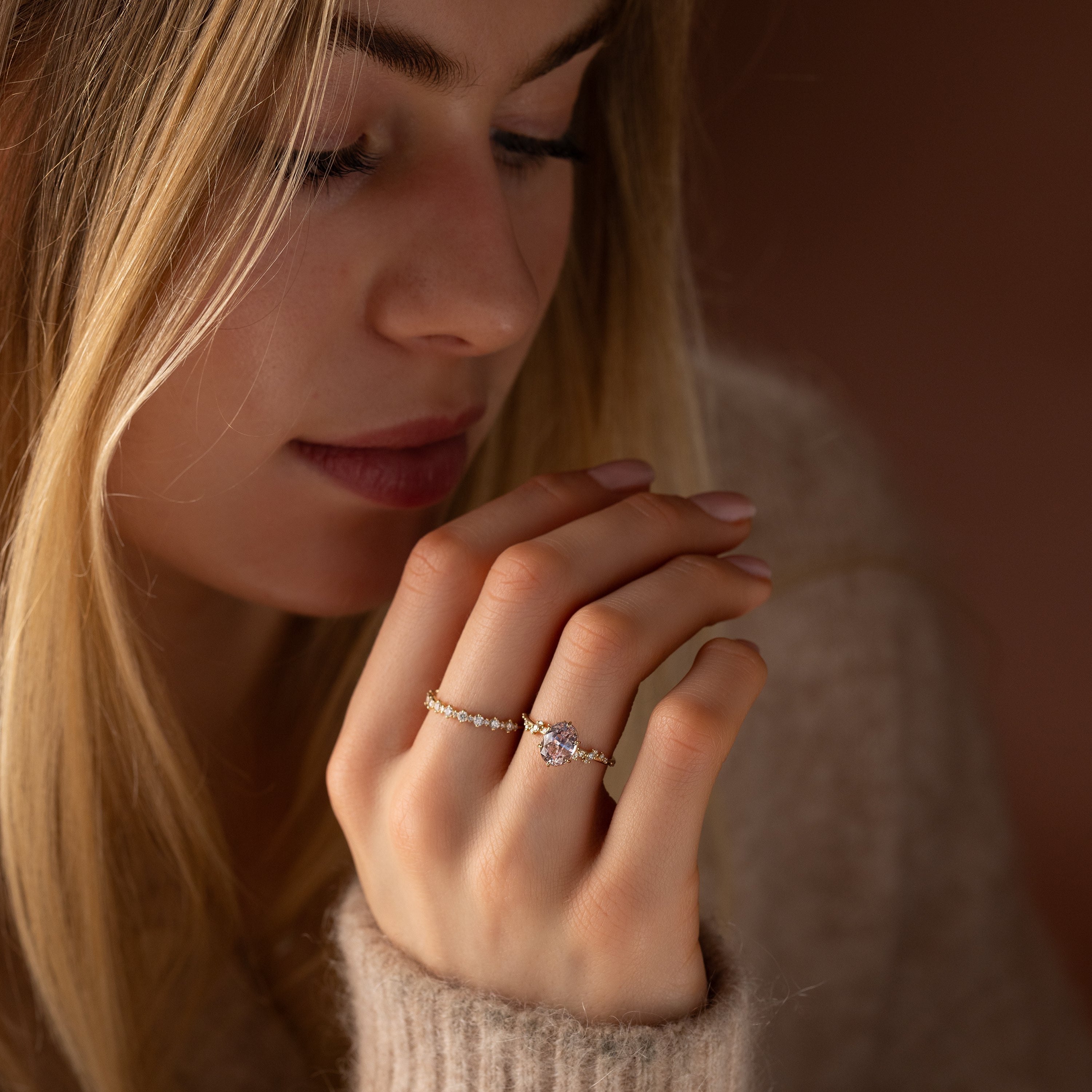 Wisteria Ring, 2.34ct. Light Peach Sapphire | Melanie Casey Fine