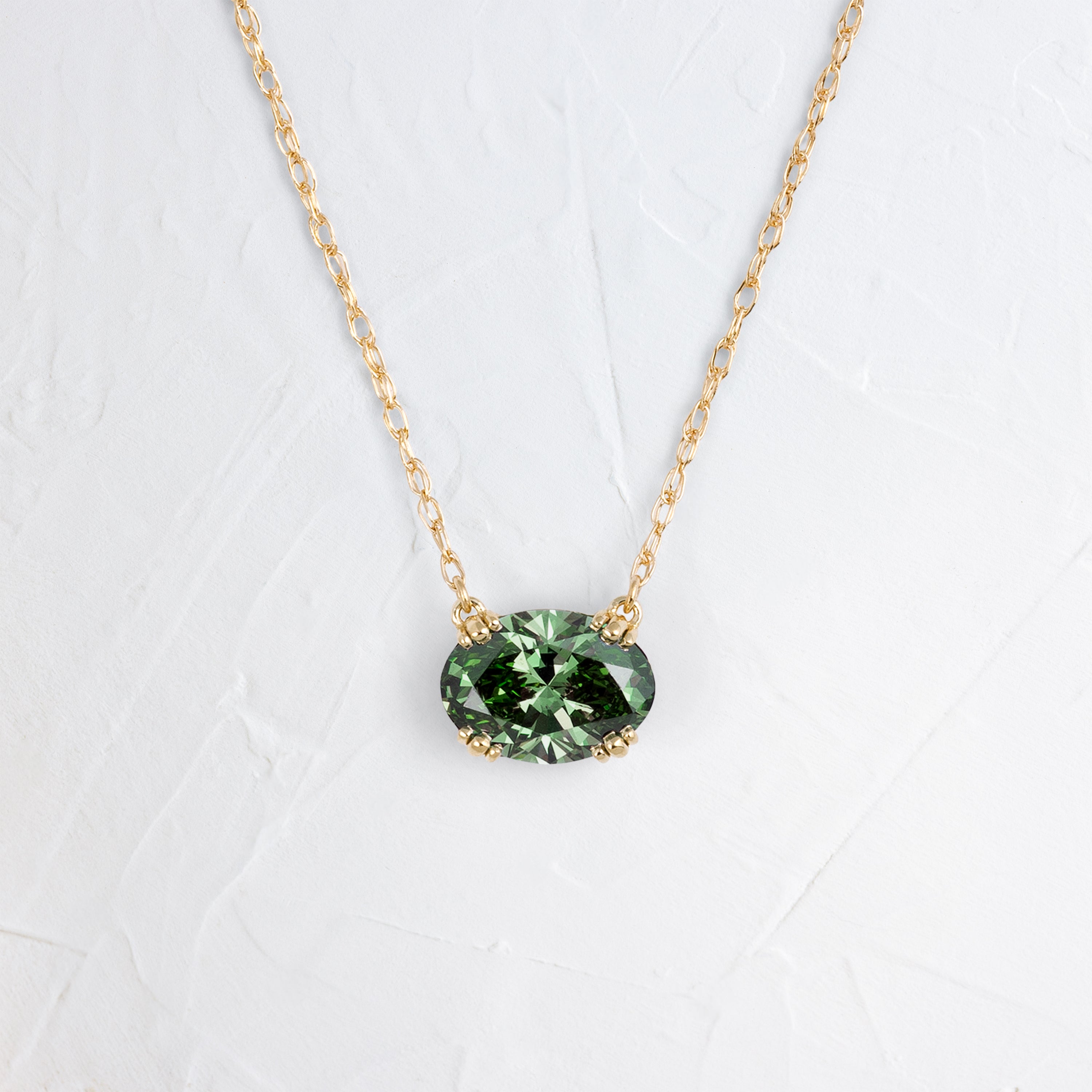 Threaded Necklace, 1.55ct. Lab-Grown Green Diamond | Melanie Casey
