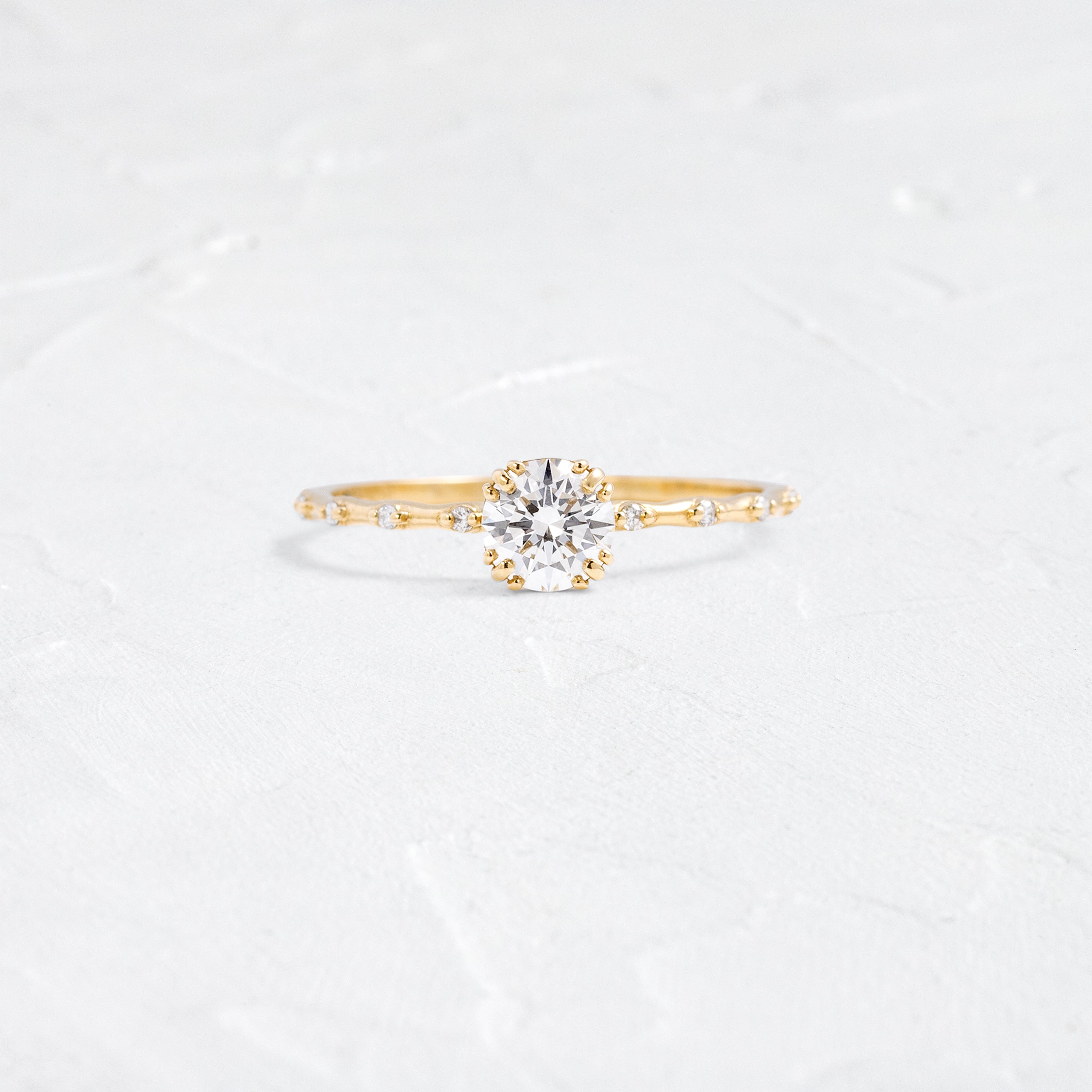 Threaded Ring with Upon a Star Band, 0.5ct. Natural Round Cut