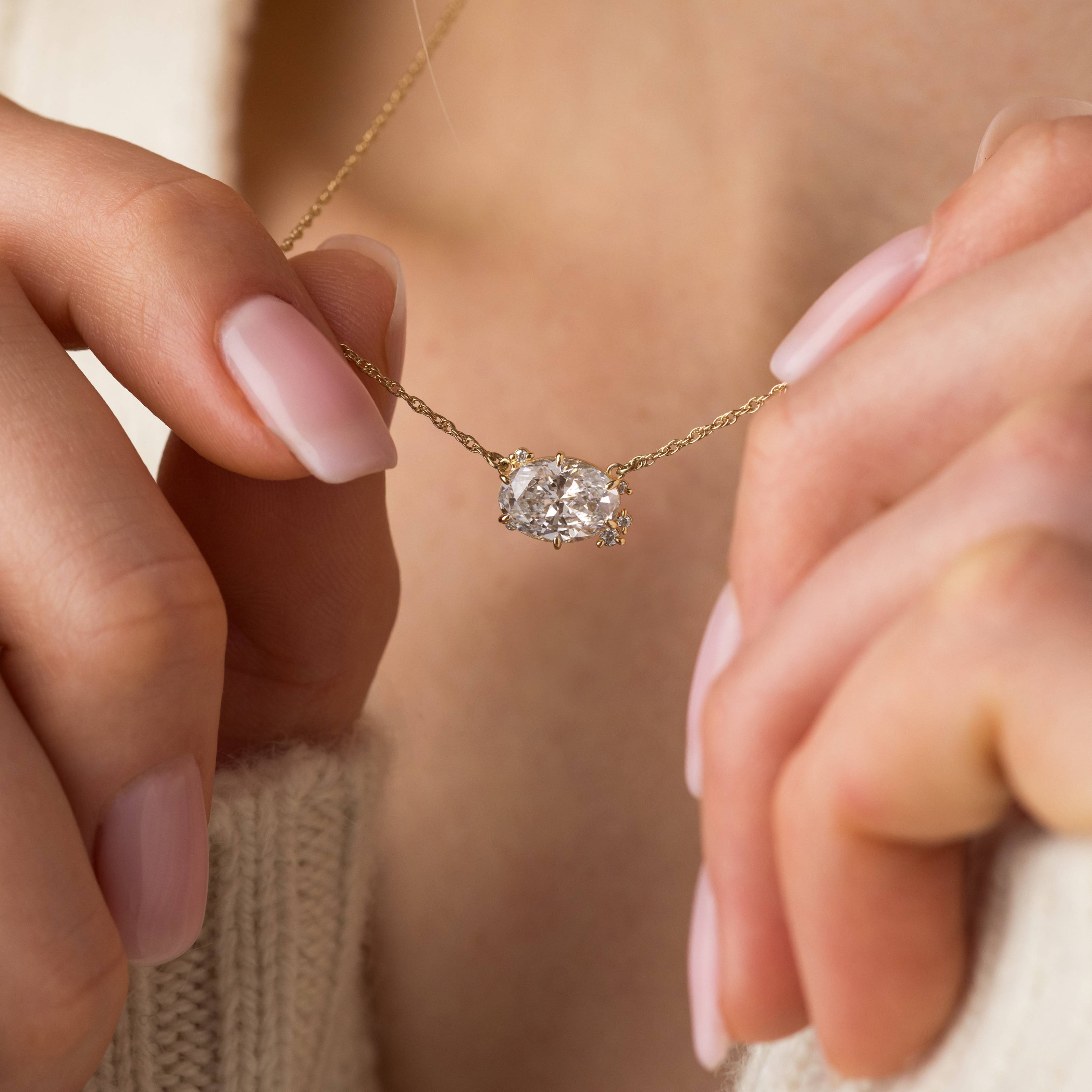 To A Flame Necklace, Oval Cut | Melanie Casey