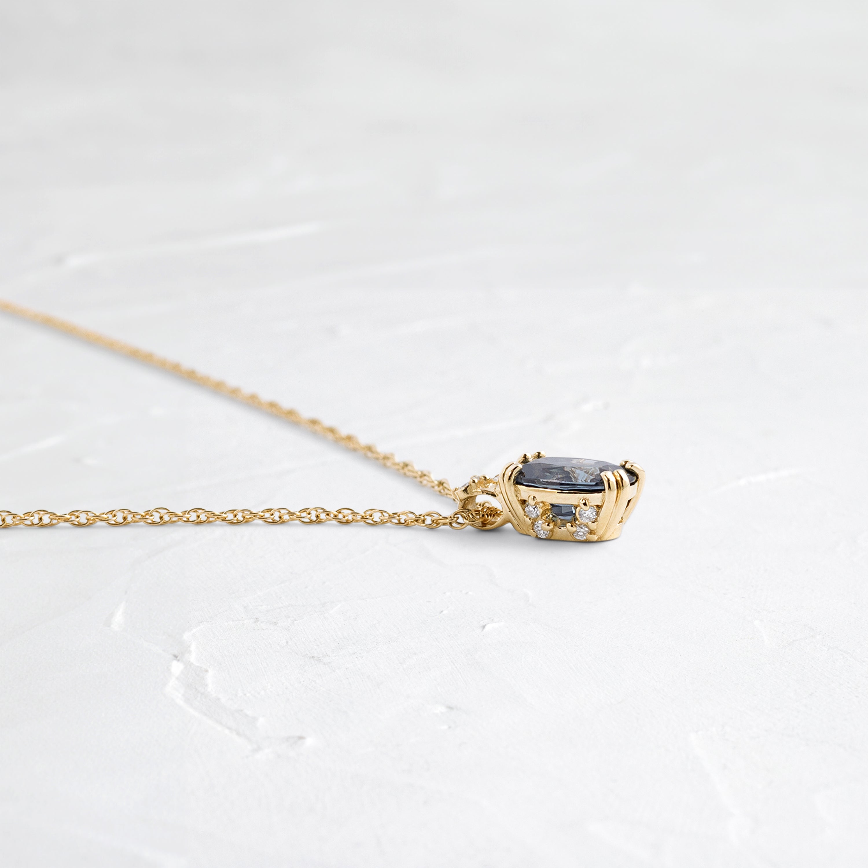 Bewilder Necklace, 0.86ct. Deep Gray-Blue Spinel | Melanie Casey
