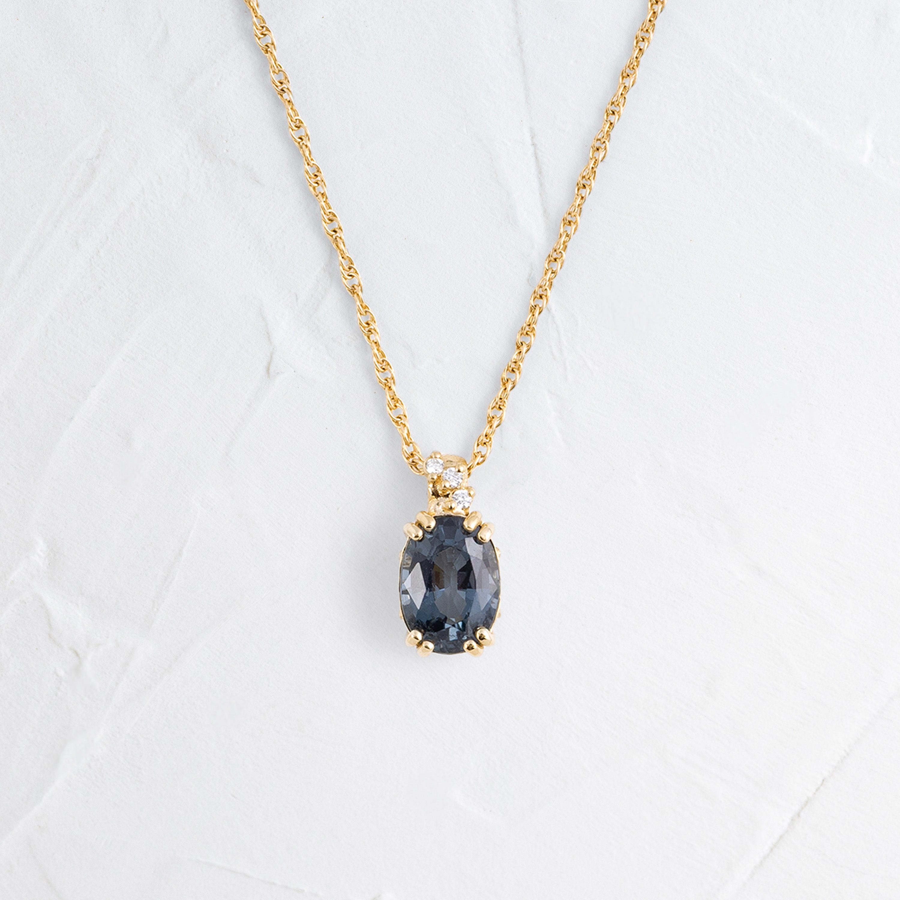 Bewilder Necklace, 0.86ct. Deep Gray-Blue Spinel | Melanie Casey
