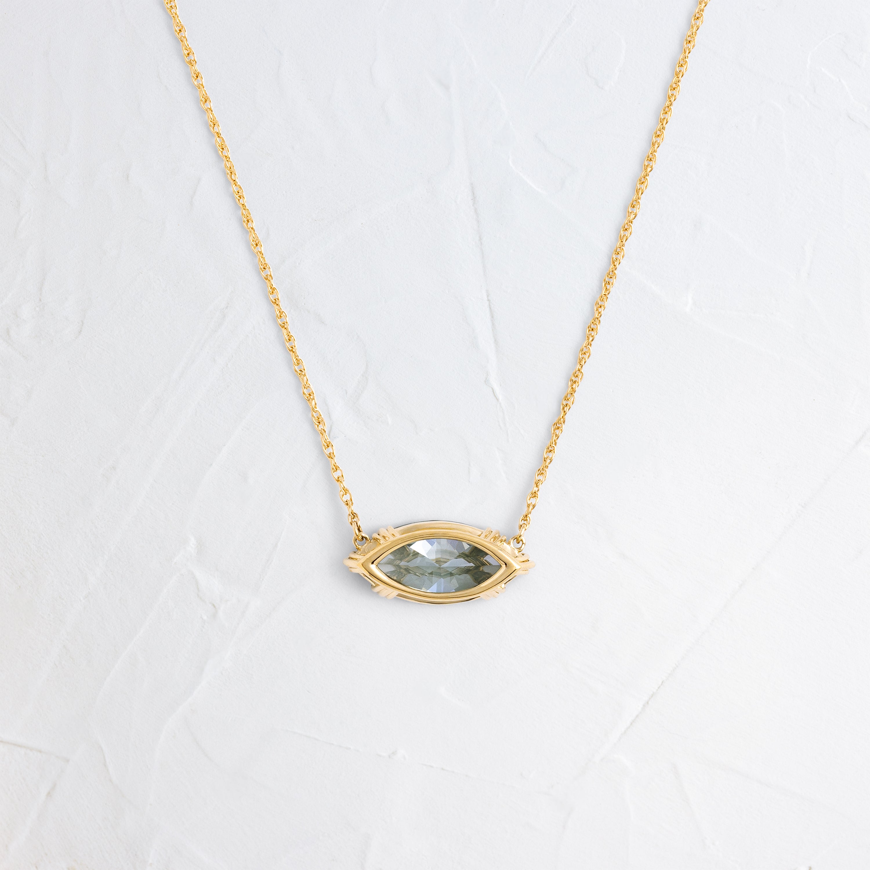 Threaded Necklace, 2.25ct. Lab-Grown Blueish Green Diamond