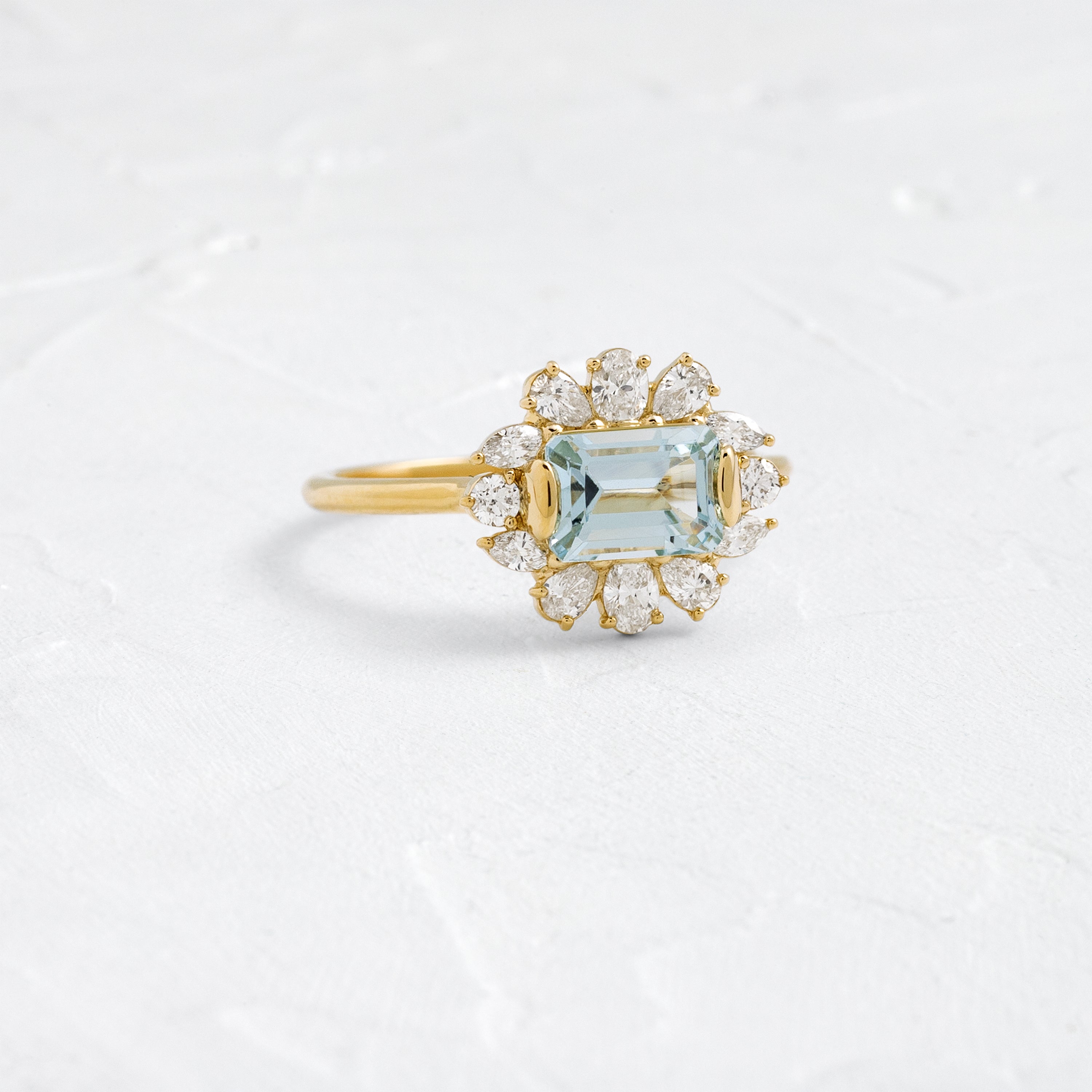 Enveloped Ring in Aquamarine | Melanie Casey Jewelry
