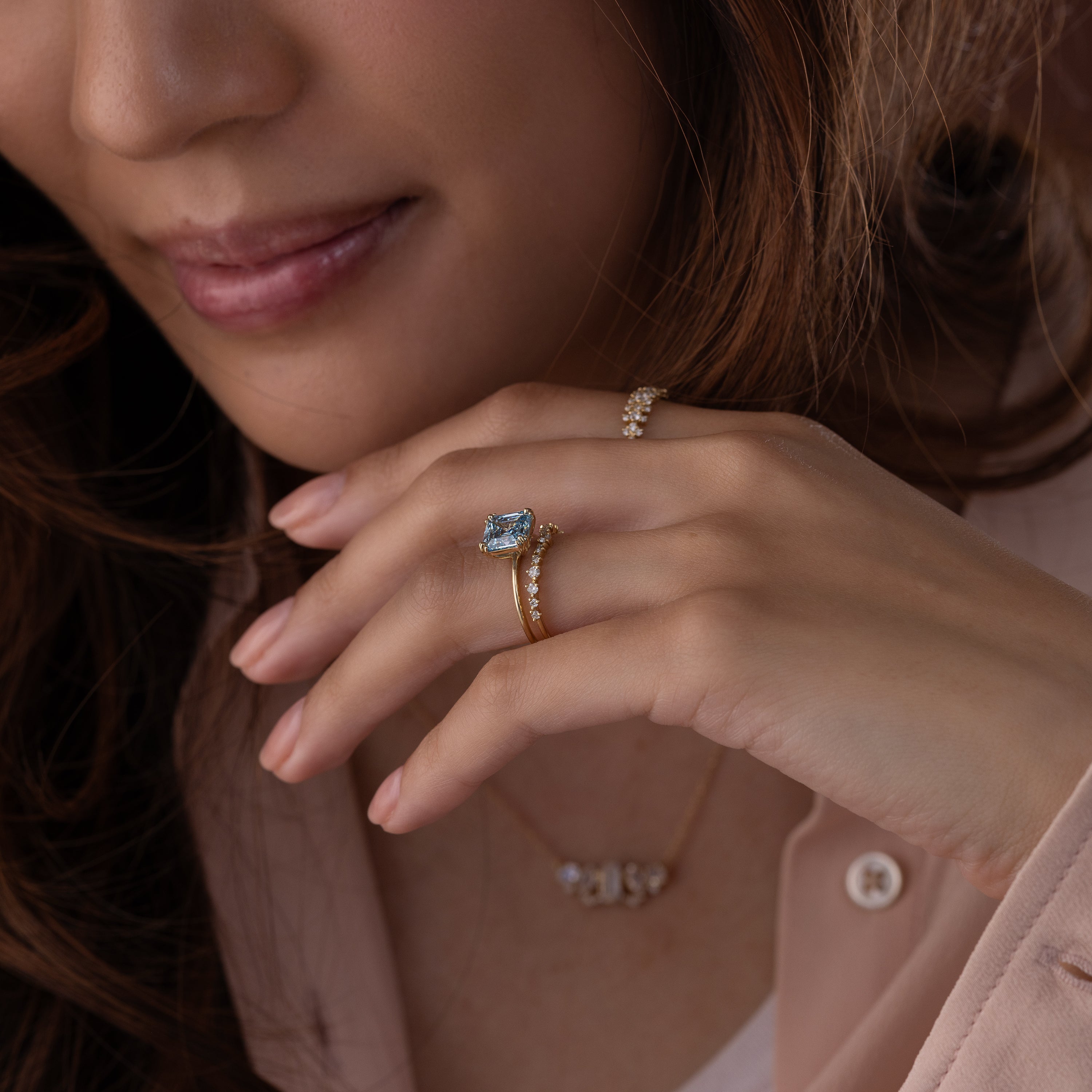 Threaded Ring, 2.53ct. Lab-Grown Blue Diamond | Melanie Casey Fine