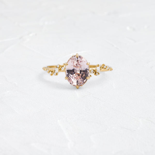 Wisteria Ring, 2.34ct. Light Peach Sapphire | Melanie Casey Fine