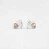 Heart to Heart Overlap Studs, Pink Diamond (14k White Gold)