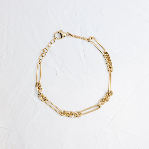 14k Gold Large Paperclip Rolo Chain Bracelet - In Stock | Zoe