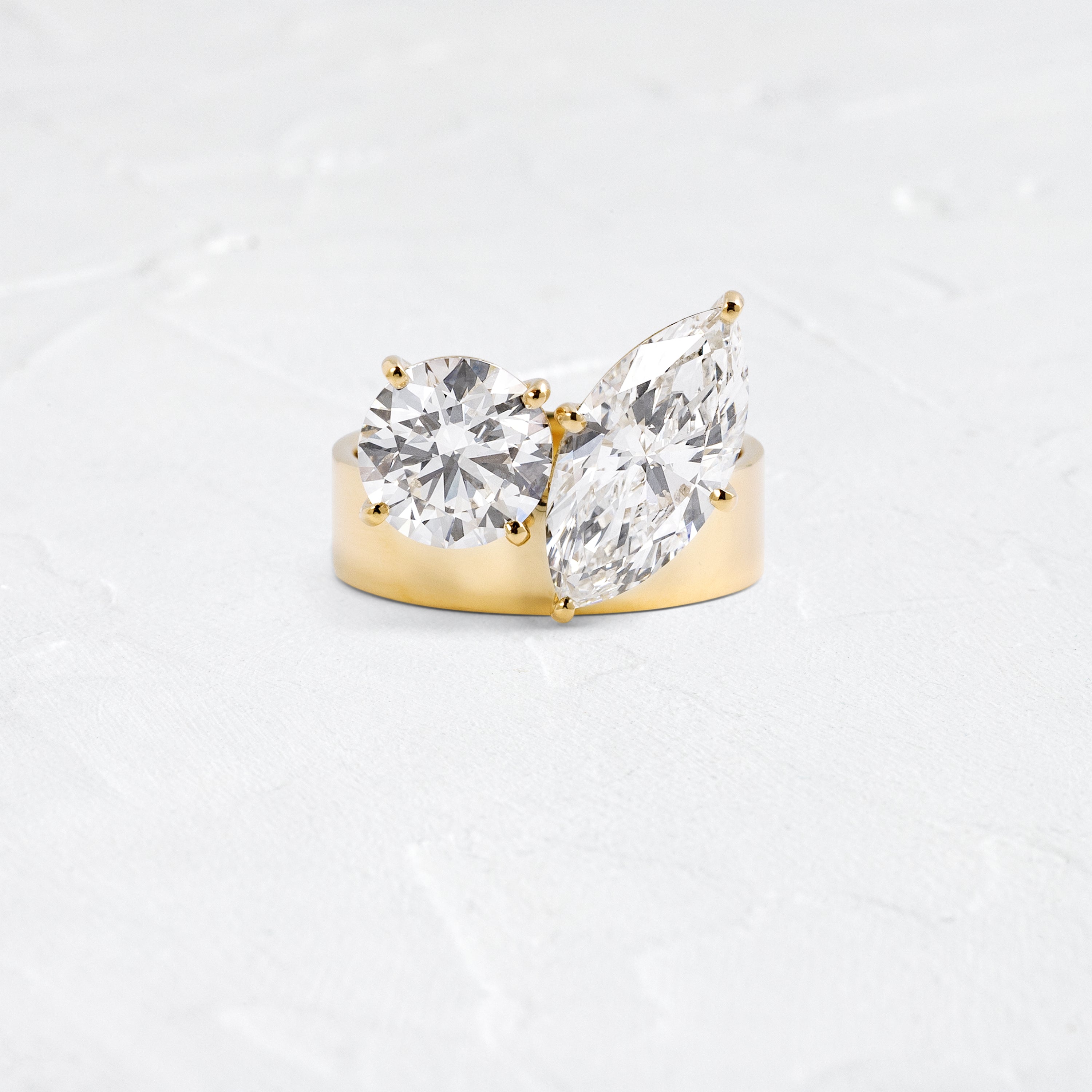 On the Brink Ring, Lab-Grown Round and Marquise Cuts | Melanie