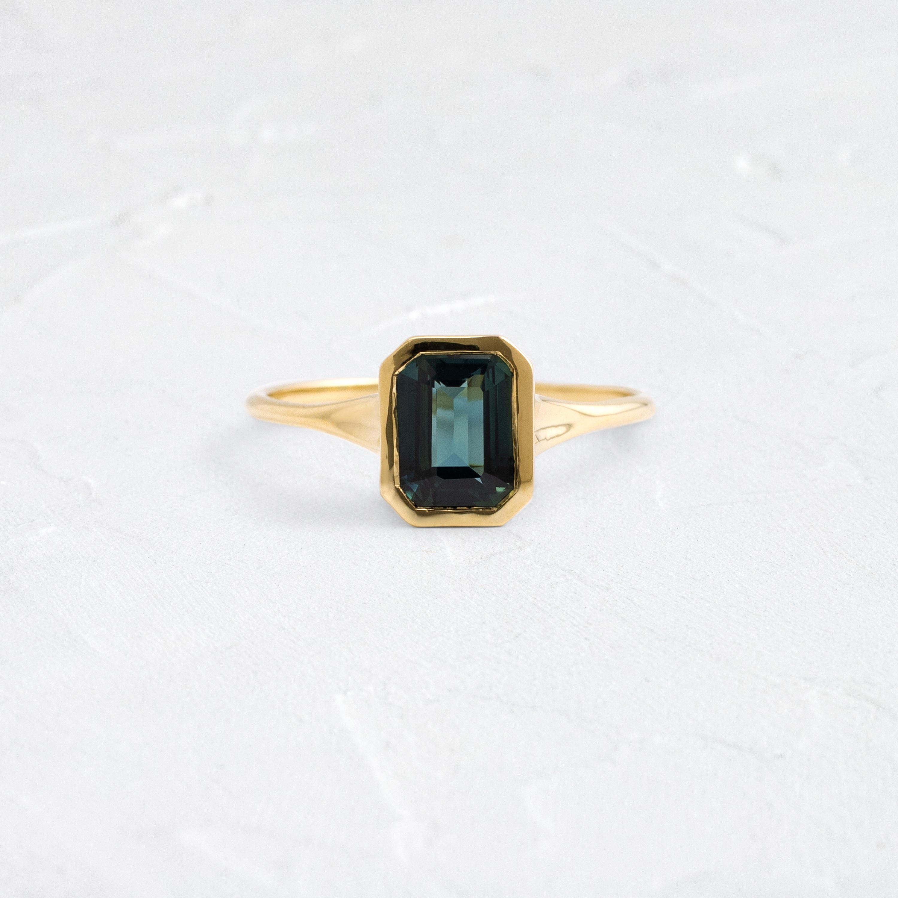 Avenue Ring, 2.01ct. Dark Bluish Green Sapphire | Melanie Casey