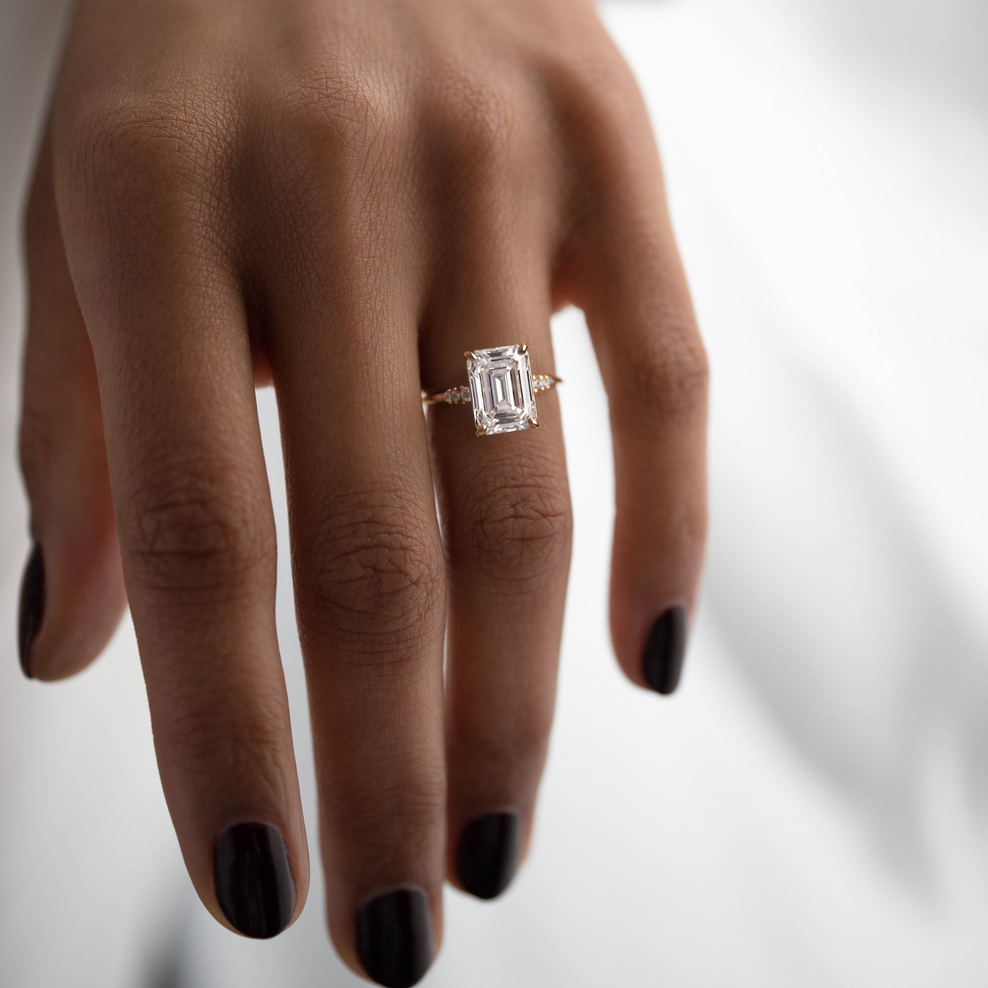 Poppy Seed Ring, Emerald Cut | Handcrafted Diamond Engagement Ring