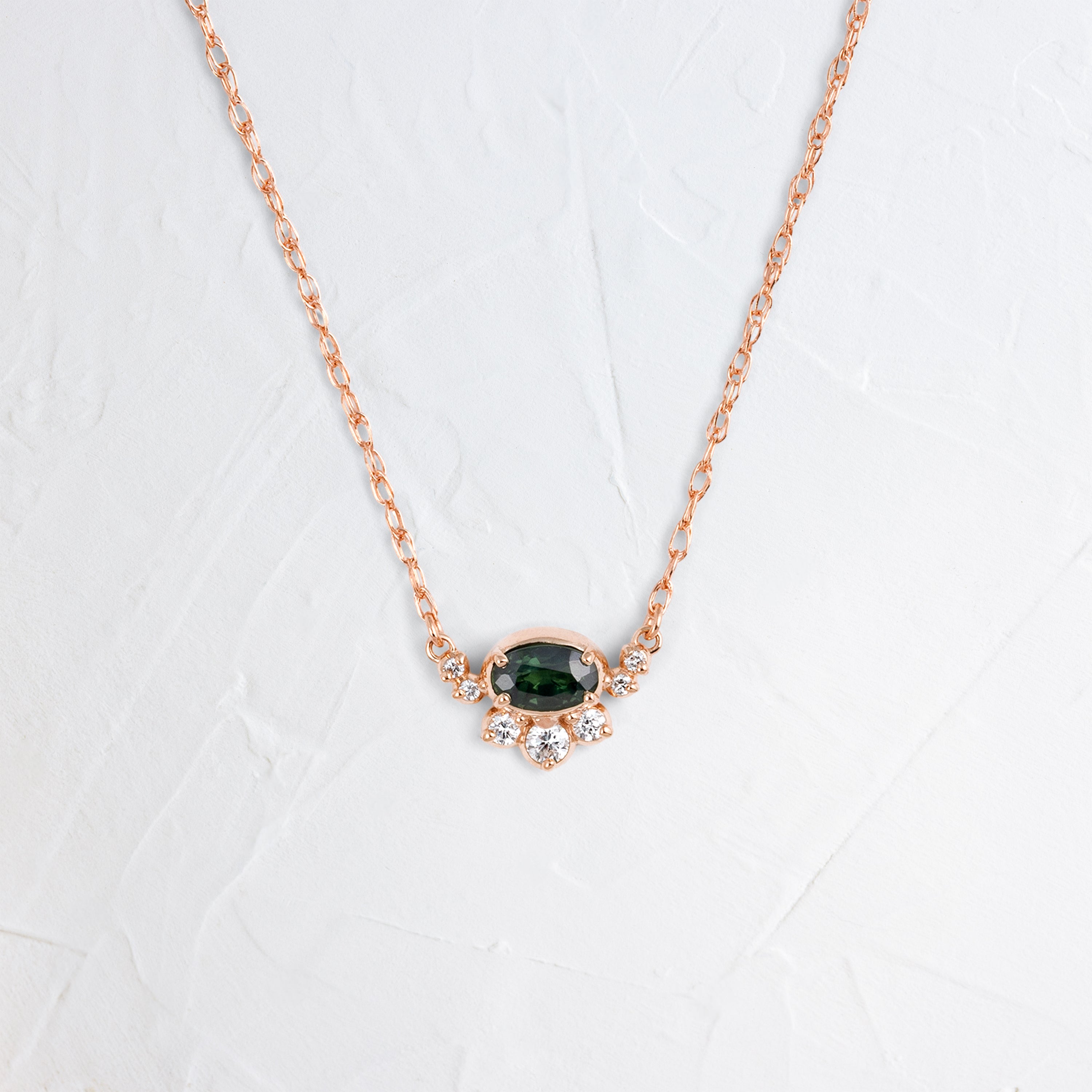A Bridge Between Necklace, Dark Green Sapphire | Melanie Casey
