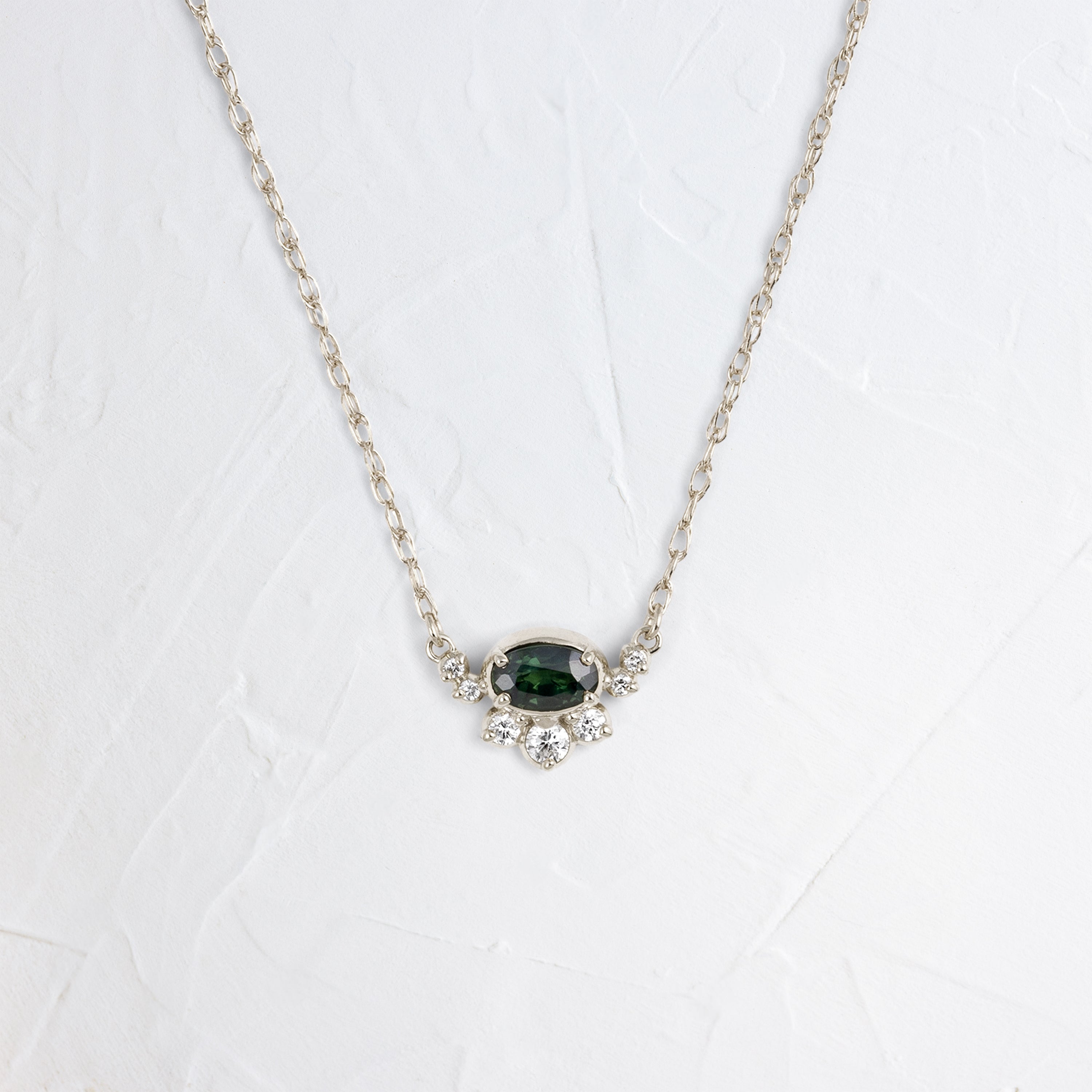 A Bridge Between Necklace, Dark Green Sapphire | Melanie Casey