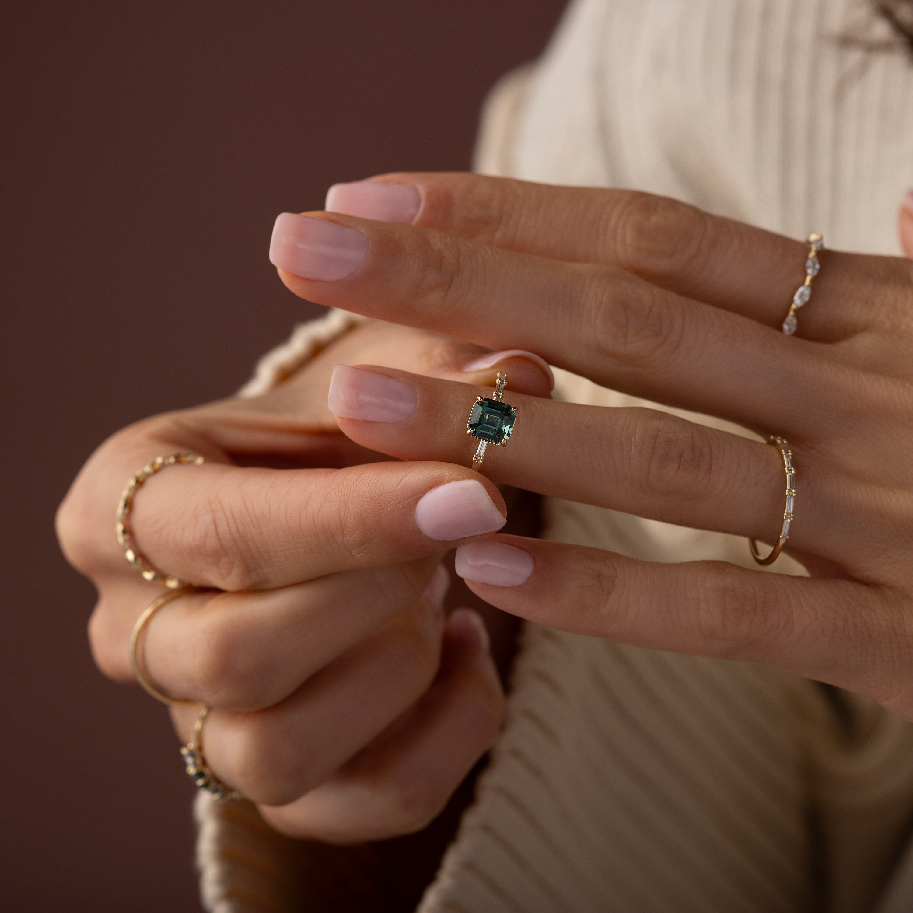 Fluency Ring, 1.53ct. Forest Green Sapphire | Melanie Casey Jewelry