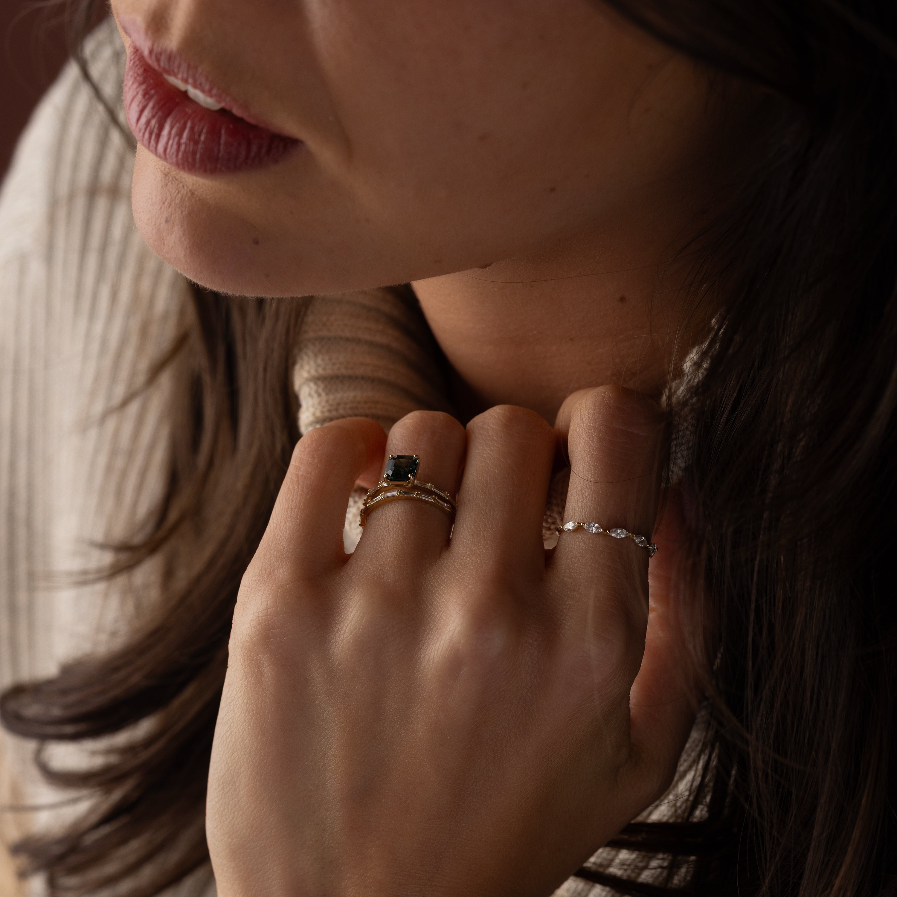 Fluency Ring, 1.53ct. Forest Green Sapphire | Melanie Casey Jewelry