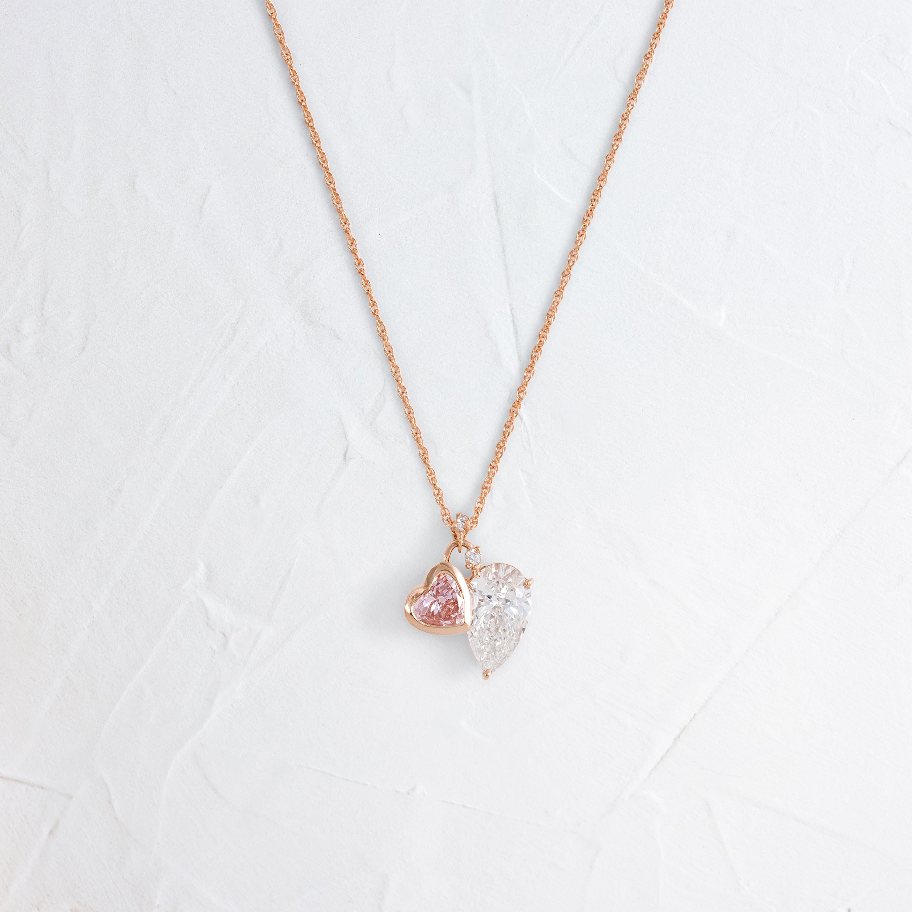 Heart to Heart Necklace, Pink Diamond | Melanie Casey Fine Jewelry
