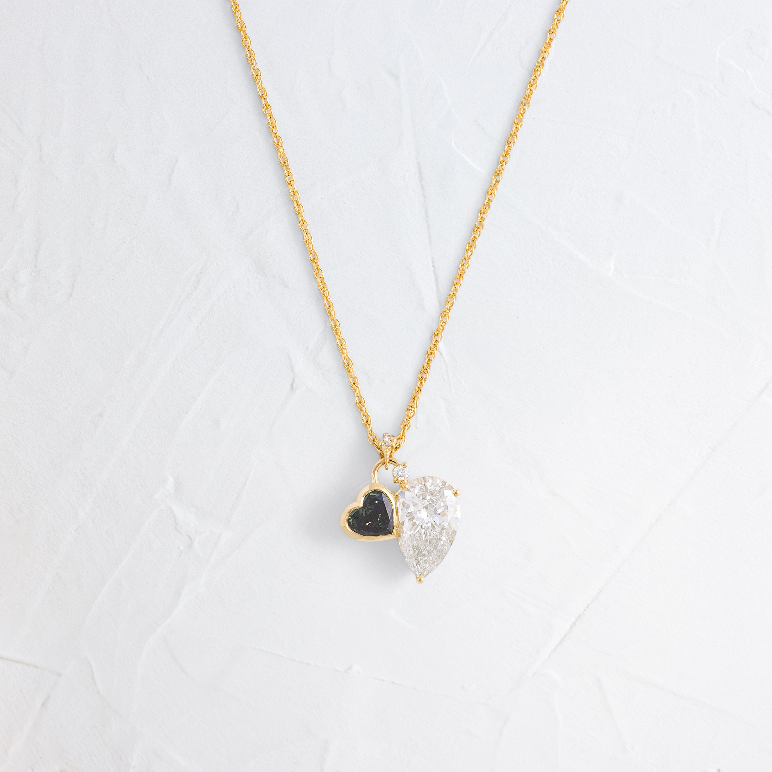 Heart to Heart Necklace, Blue-Green Diamond - In Stock | Melanie