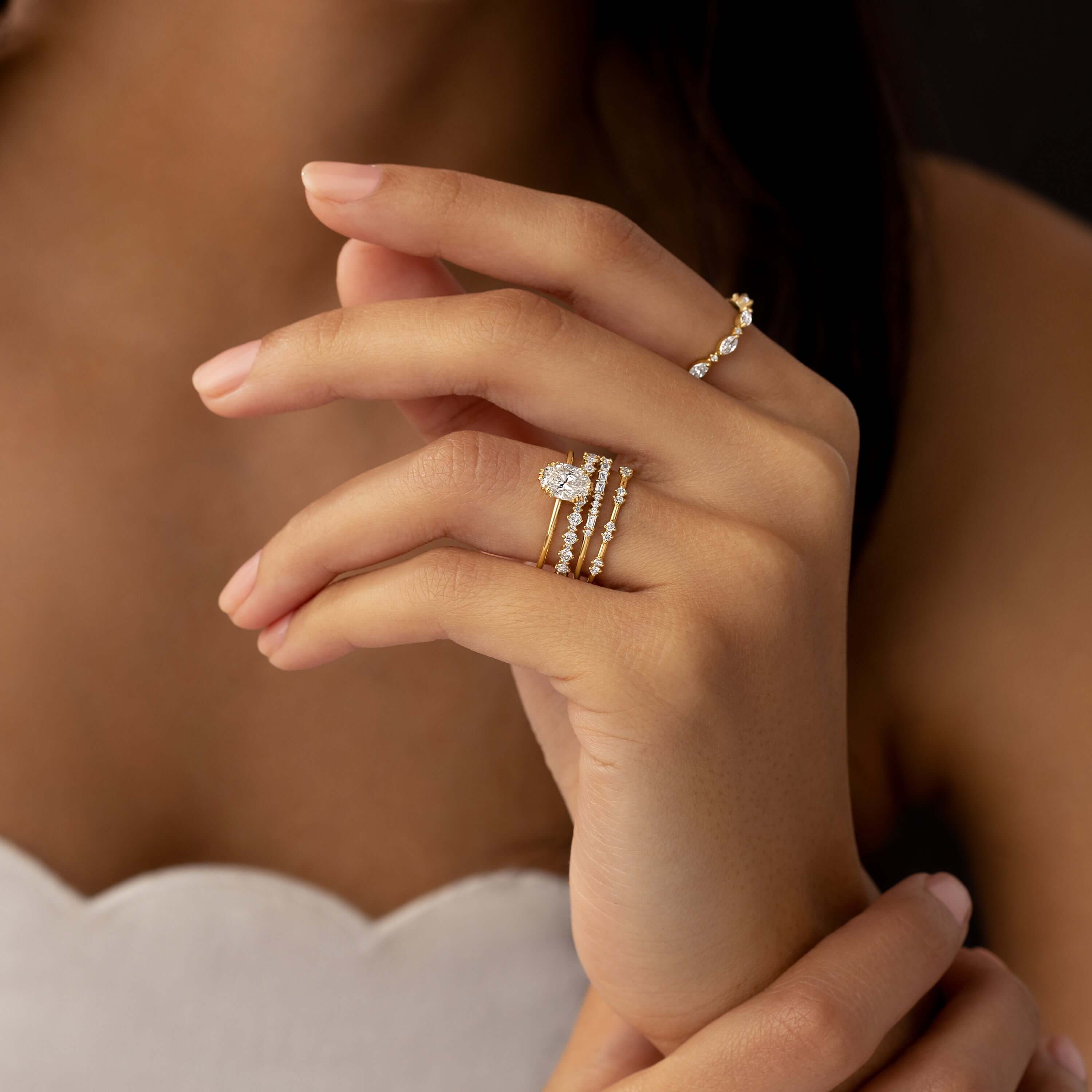 Threaded Ring, 1.04ct. Lab-Grown Oval Cut | Melanie Casey Fine Jewelry