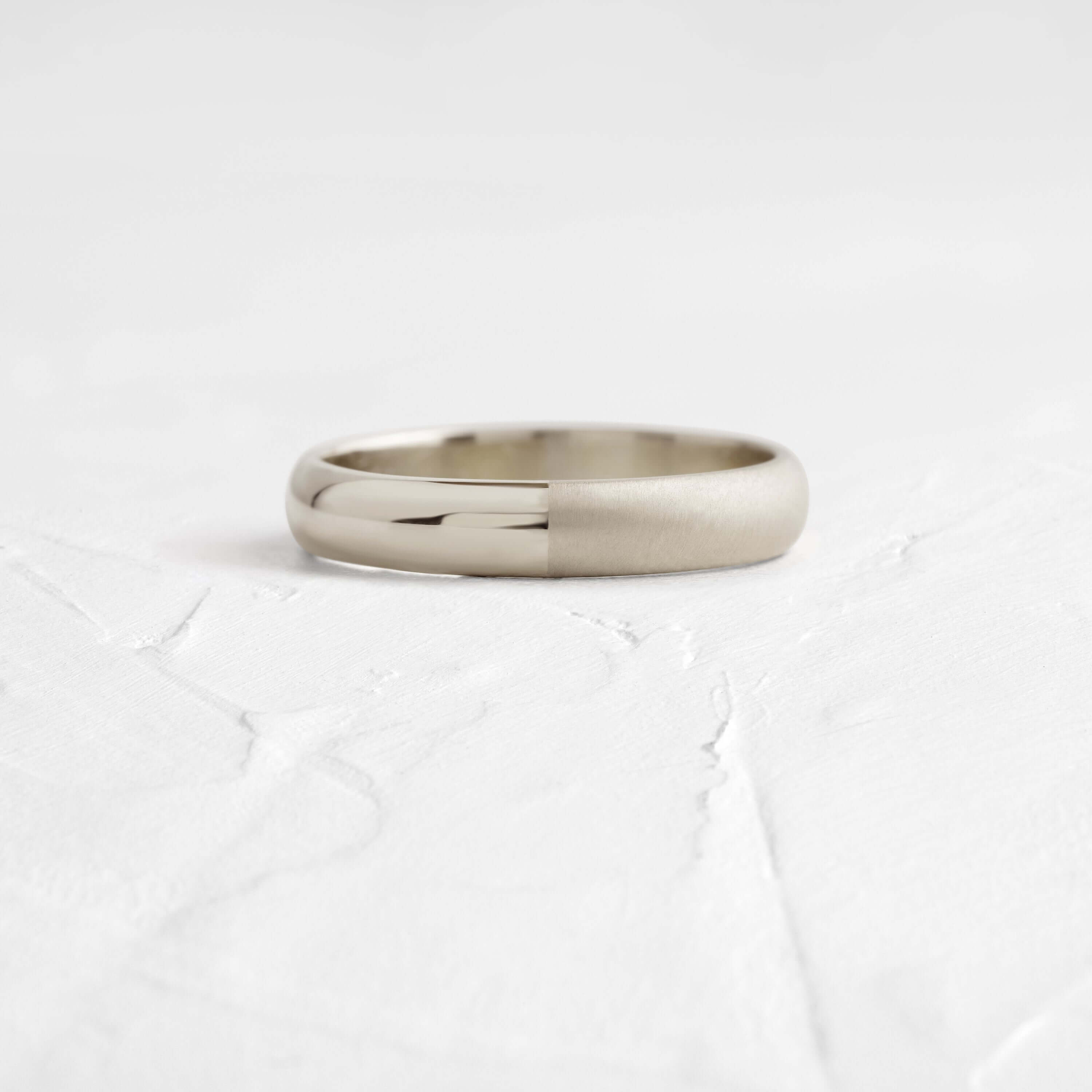 Half Round Half Silver Half Gold Ring Half Round Band Men's