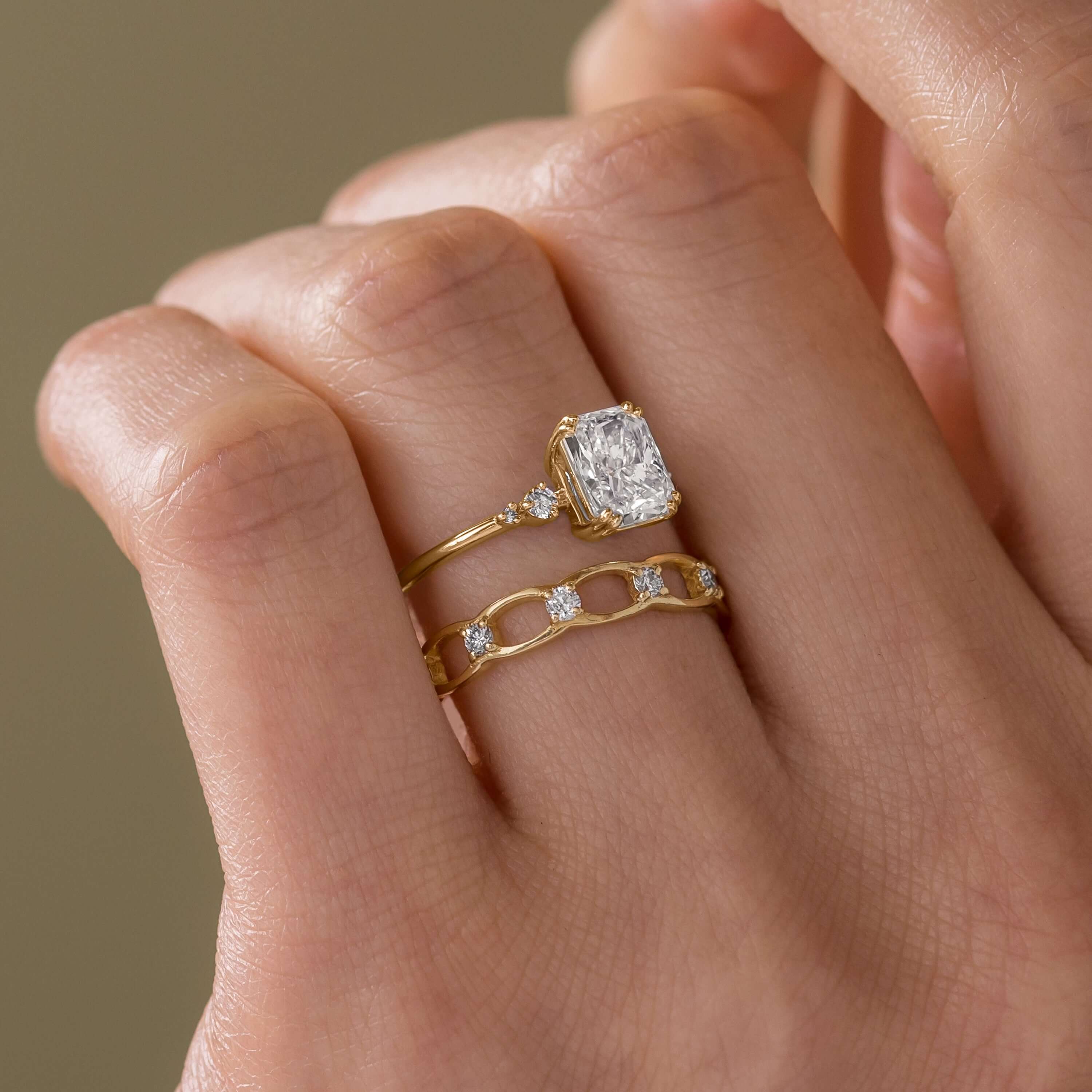 ラディアント　写真確認用 Pictorial Ring, Radiant Cut | Melanie Casey Fine Jewelry