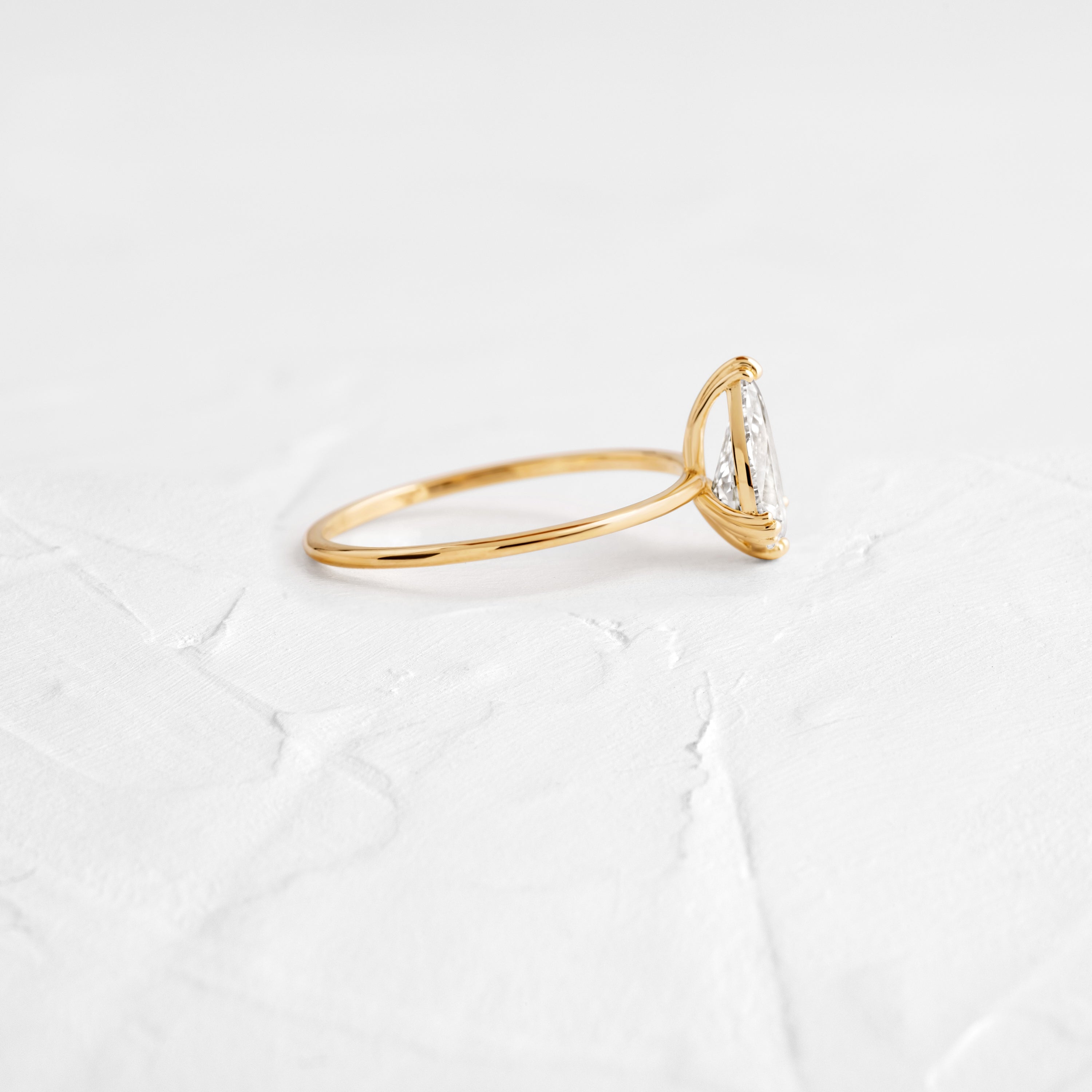 Threaded Ring, 1.01ct. Lab-Grown Pear Cut | Melanie Casey Fine Jewelry
