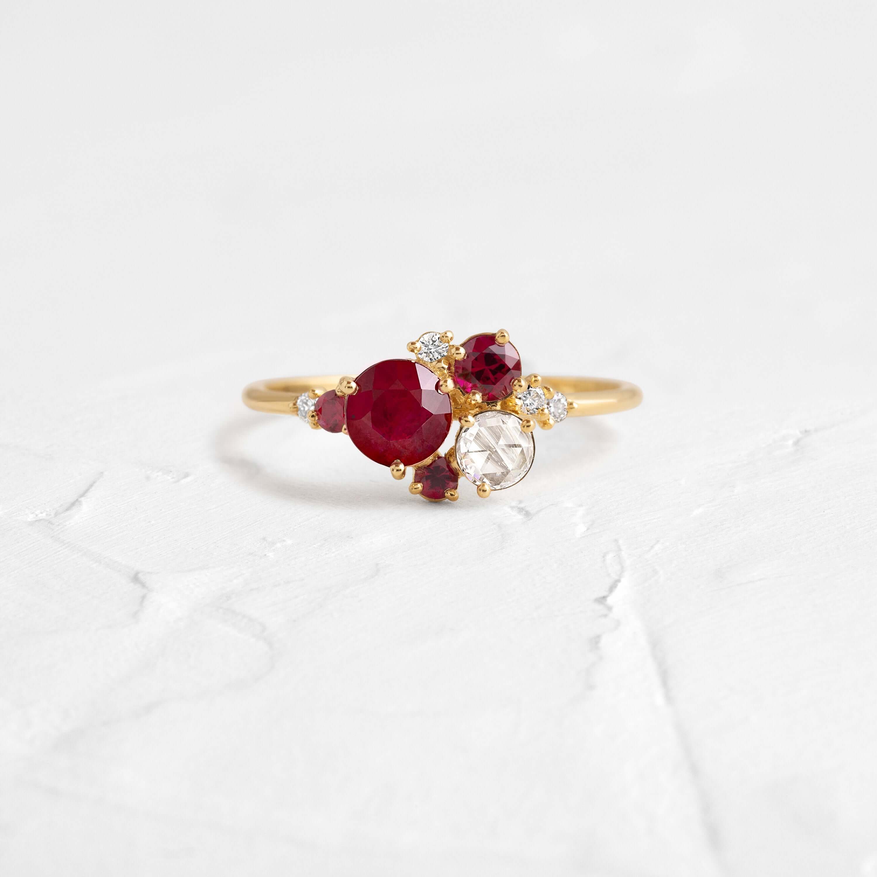 Diamond Friday: Ruby and Rose Cluster Ring | Melanie Casey Fine Jewelry