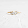 Product photo of 14k Yellow Gold 0.7ct. Asscher-cut diamond Snowdrift Engagement Ring featuring accent diamonds
