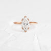 Product photo of 14k Rose Gold 1.5ct. Marquise-cut Solitaire Diamond Threaded Engagement Ring featuring six triple-prongs