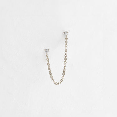 Diamond Chain Double Stud Earring - In Stock
