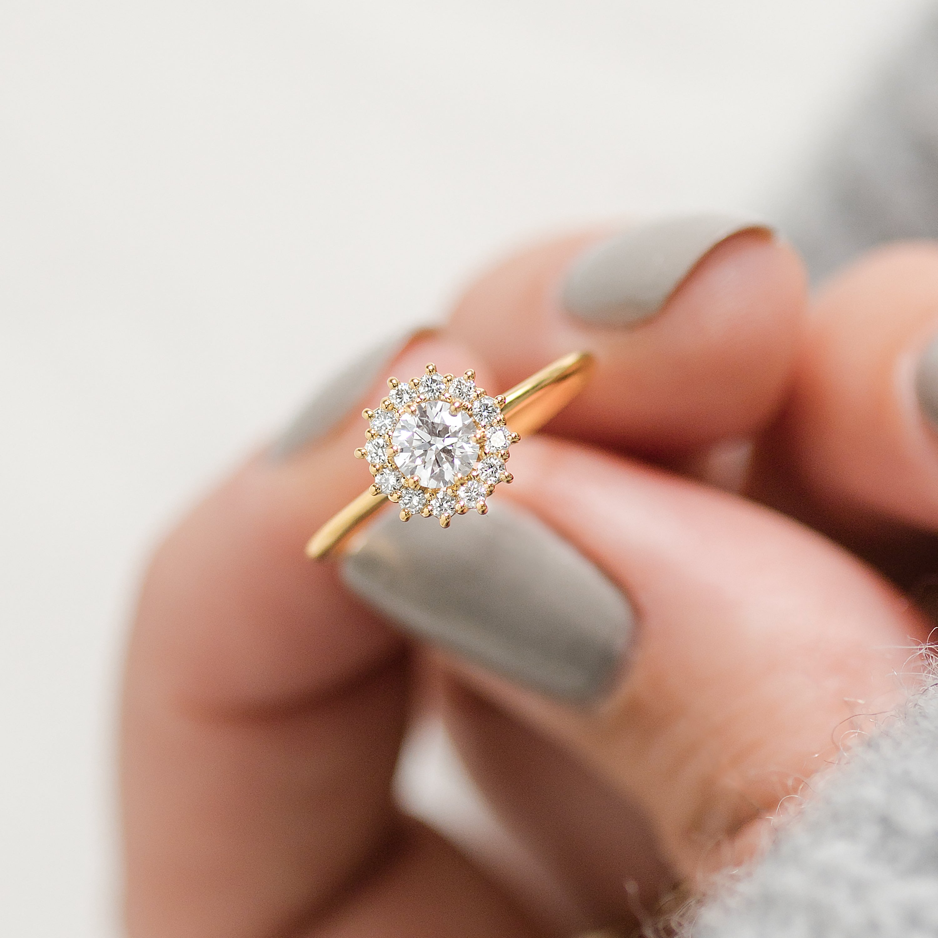 Helio Ring, 0.4ct. Faint Pink Diamond, Engagement Ring