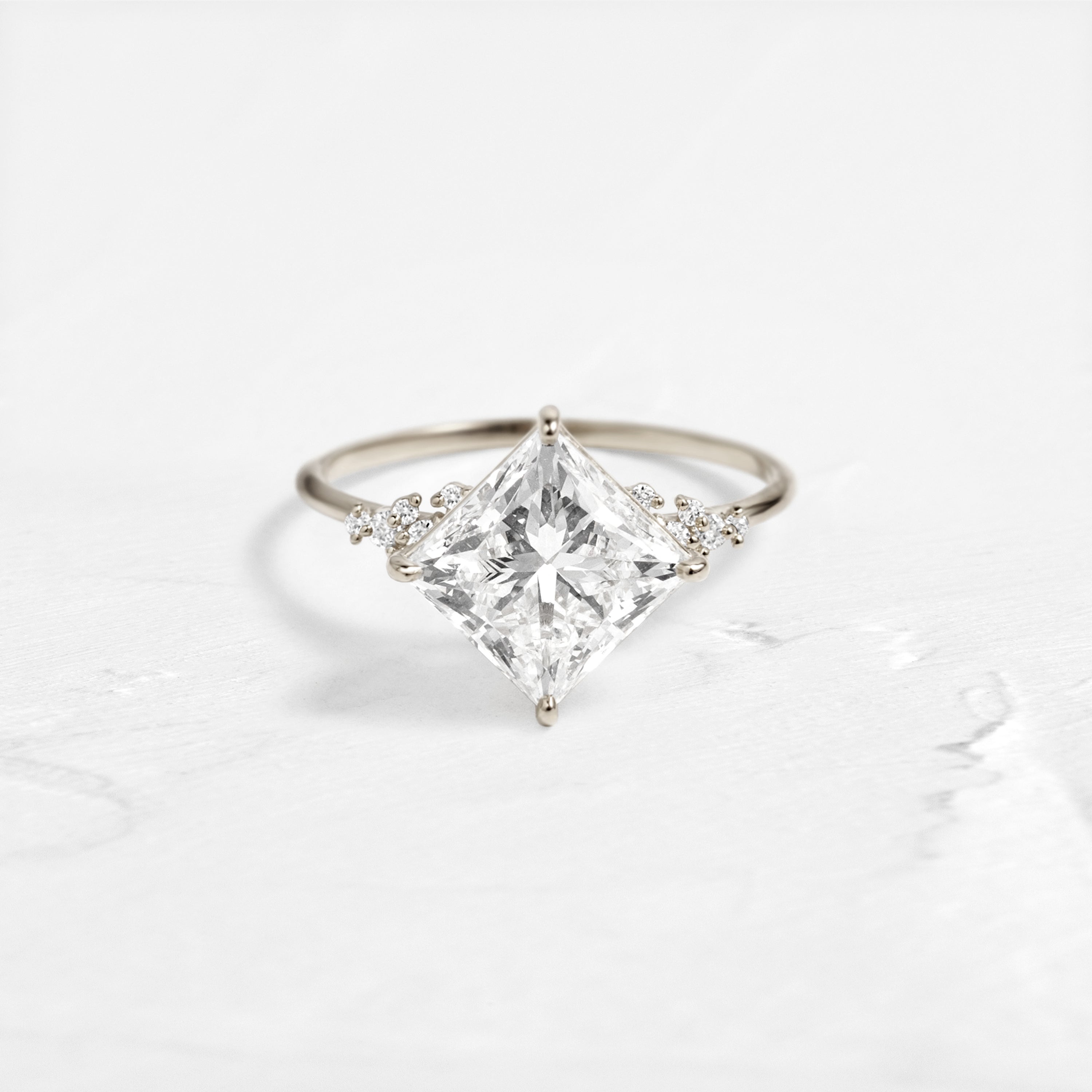 Damask Ring, Princess Cut | Handcrafted Engagement Ring | Melanie