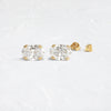 Threaded Studs, Oval Cut, 4ctw. - In Stock (14k Yellow Gold)