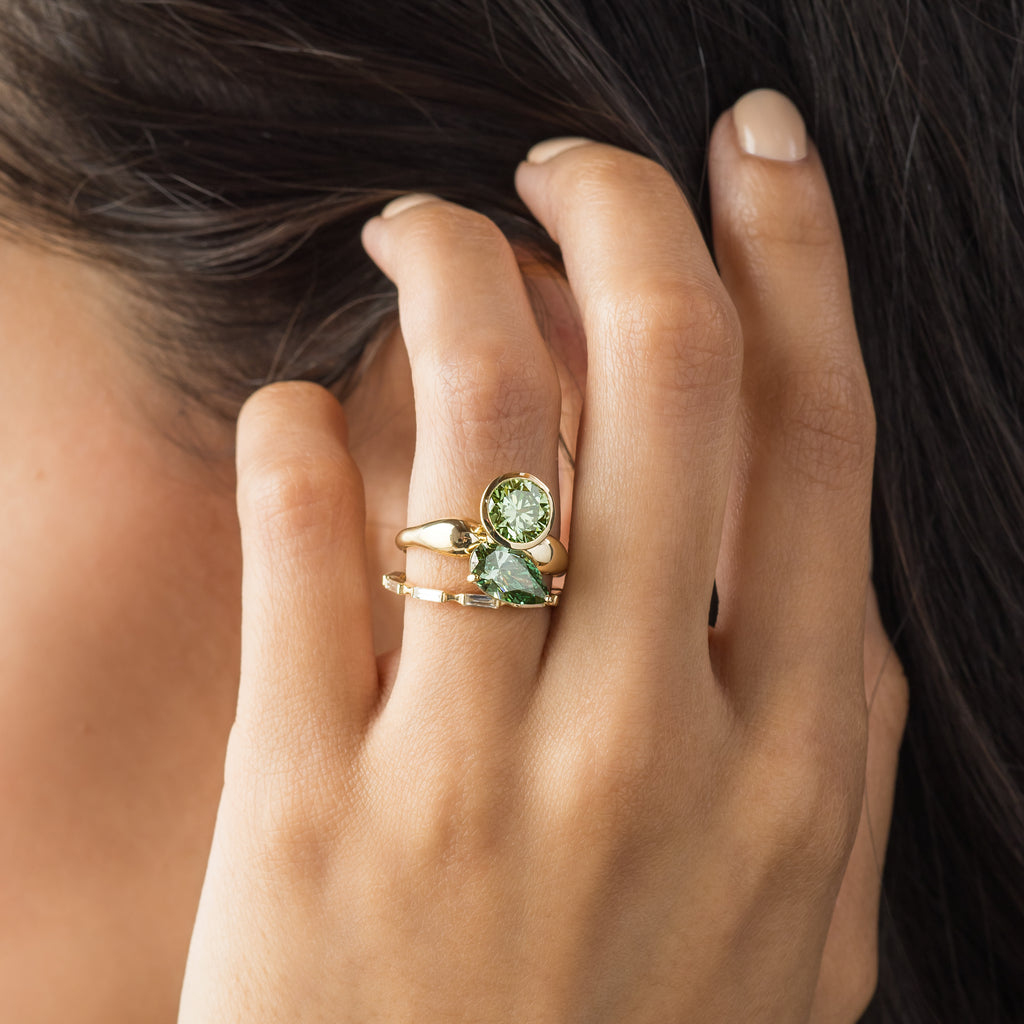 Augment Ring with Lab-Grown Pear Diamond